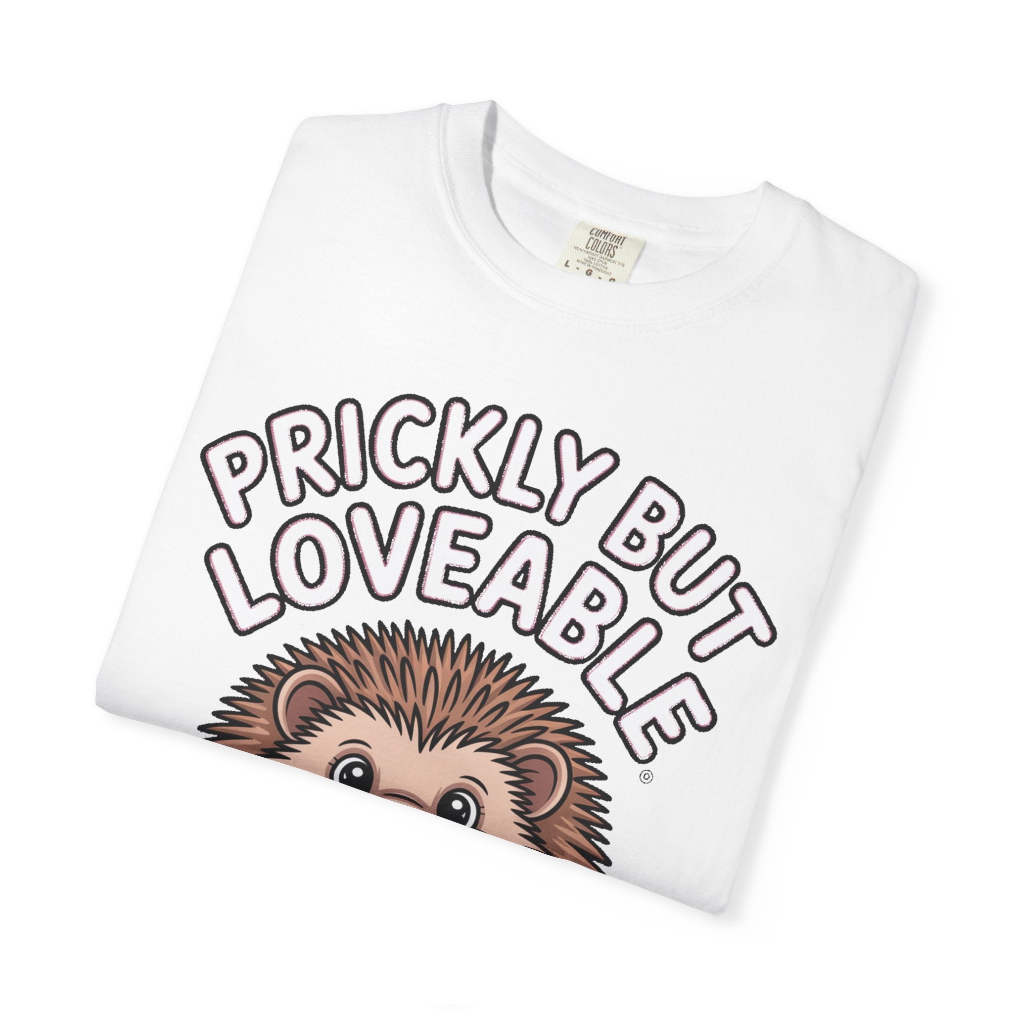 Prickly But Loveable Hedgehog Shirt, Cute Cartoon Hedgehog T-Shirt, Funny Animal Lover Gift, Flower Hedgehog Tee