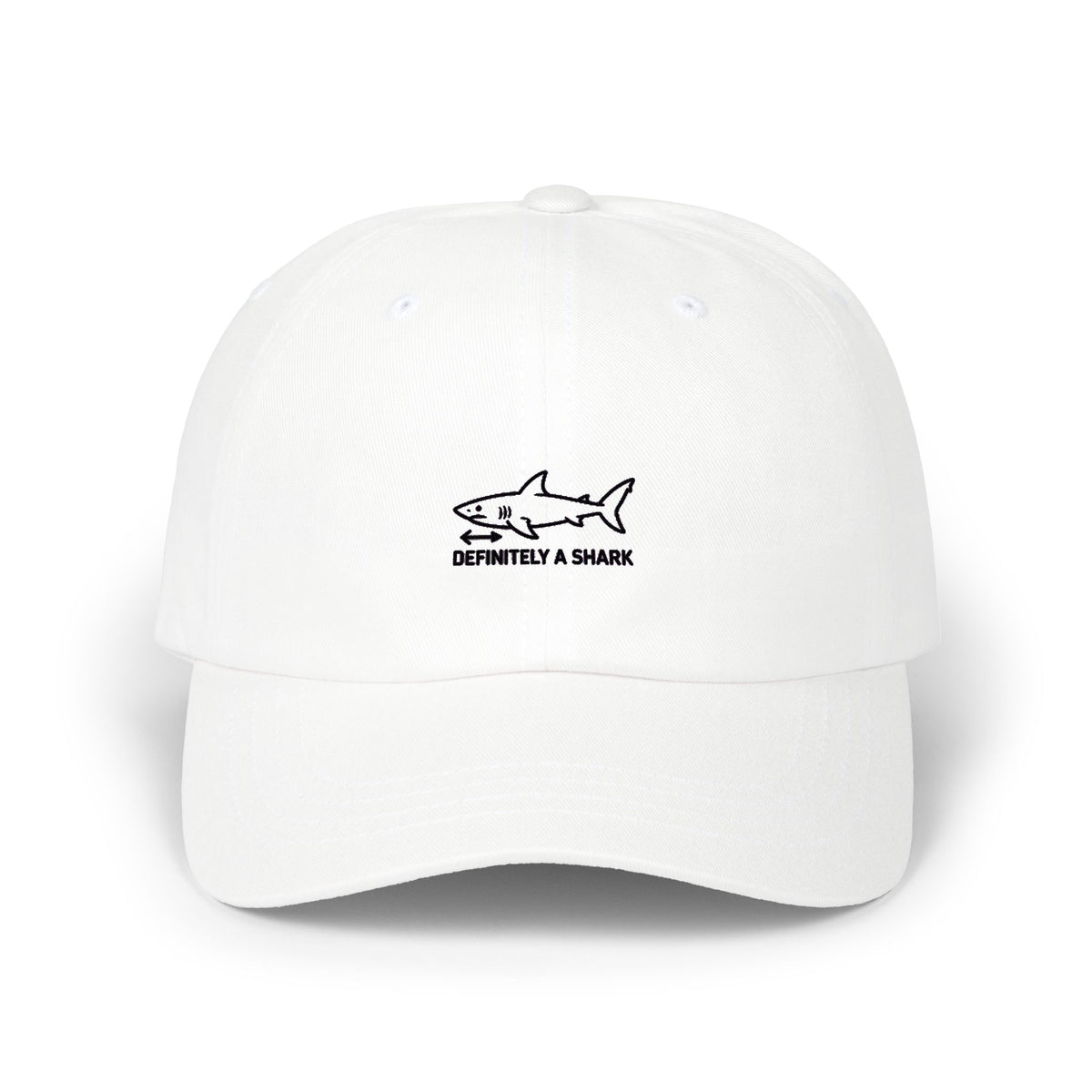 Definitely A Shark Diagram Dad Hat, Funny Deadpan Meme Cap, Sarcastic Shark Lover Gift, Embroidered Unstructured Baseball Cap