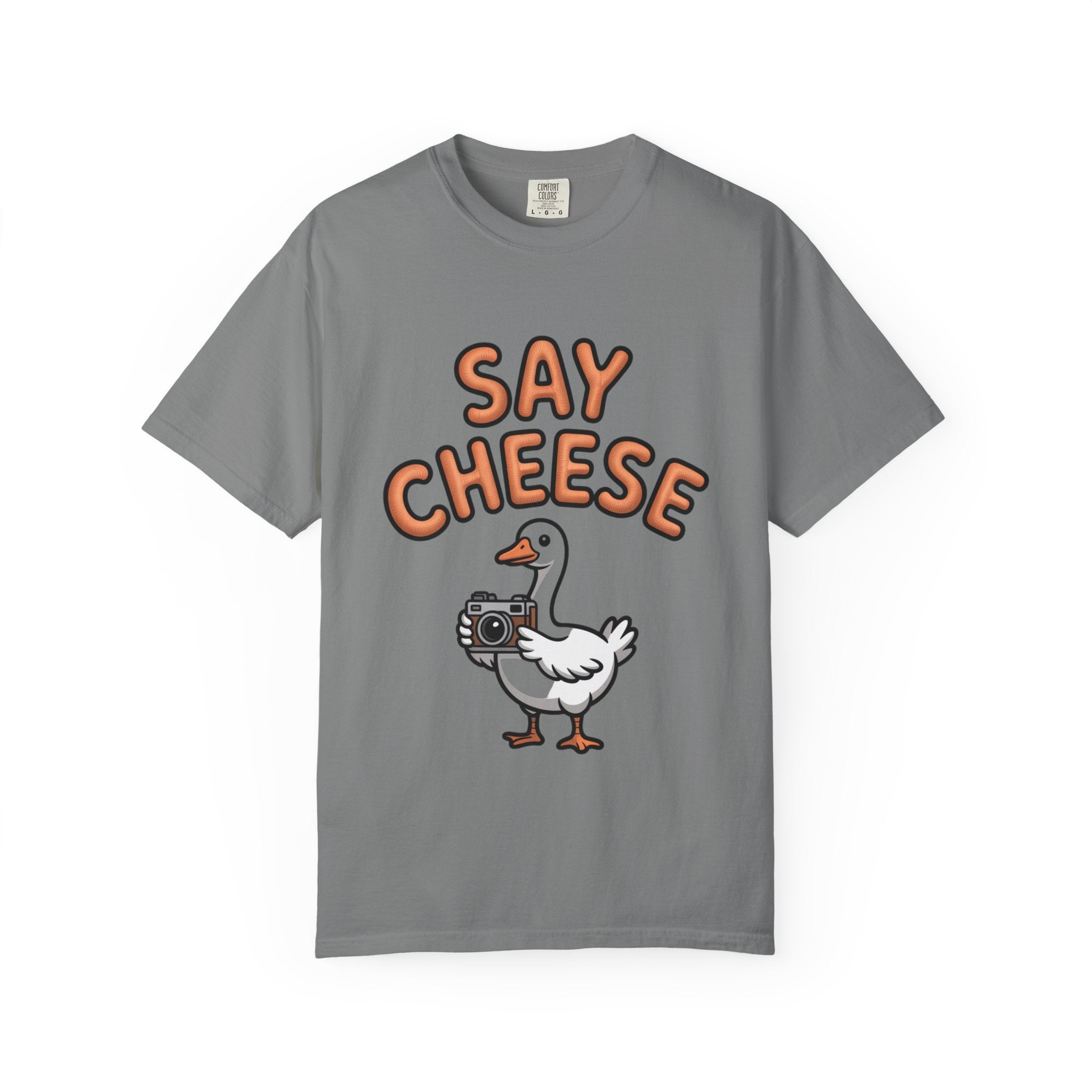 Say Cheese Goose Shirt, Funny Camera Goose T-Shirt, Cute Cartoon Goose Lover Gift, Photography Shirt for Photographer