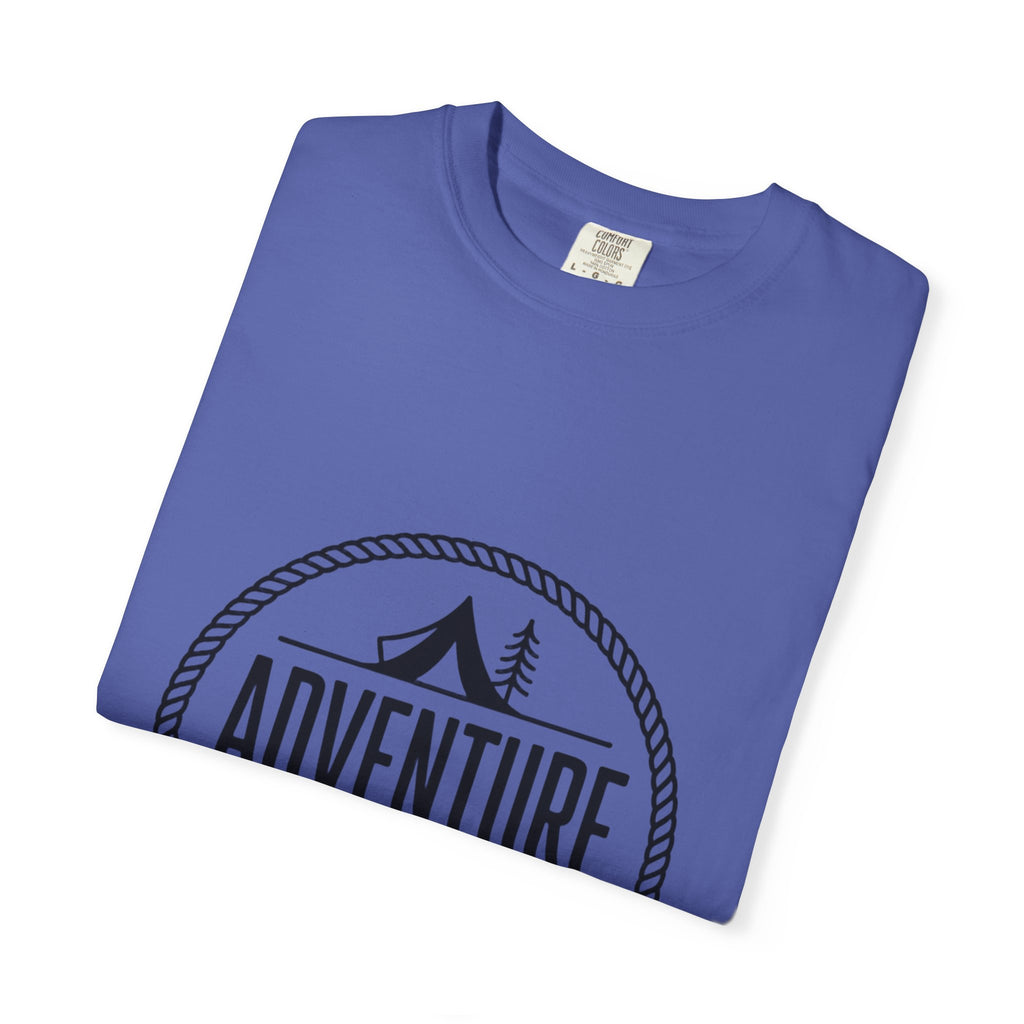 Adventure Awaits Camp Badge Shirt, Vintage Camping T-Shirt, Outdoor Lover Gift, Retro Hiking Tee, Pine Tree Nature Shirt