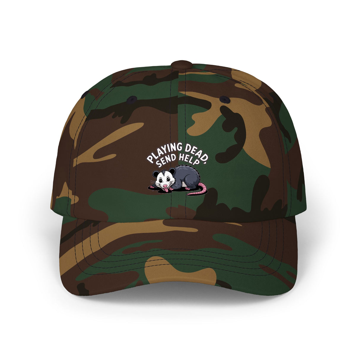 Funny Opossum Dad Hat, Playing Dead Send Help Cap, Cute Possum Embroidered Patch Style Hat, Funny Animal Gift