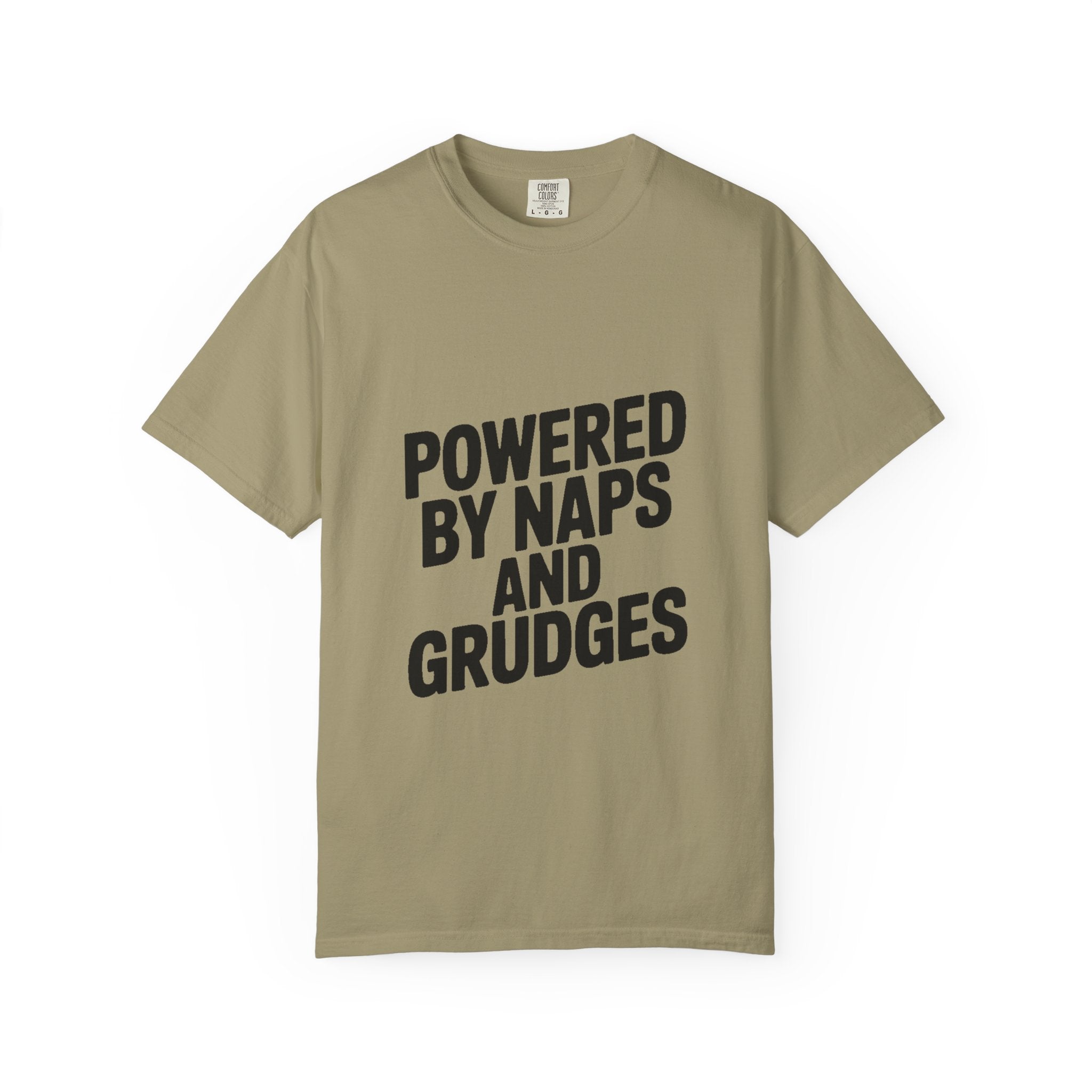 Powered By Naps And Grudges Shirt, Funny Sarcastic T-Shirt, Bold Typography Tee, Introvert Humor Gift