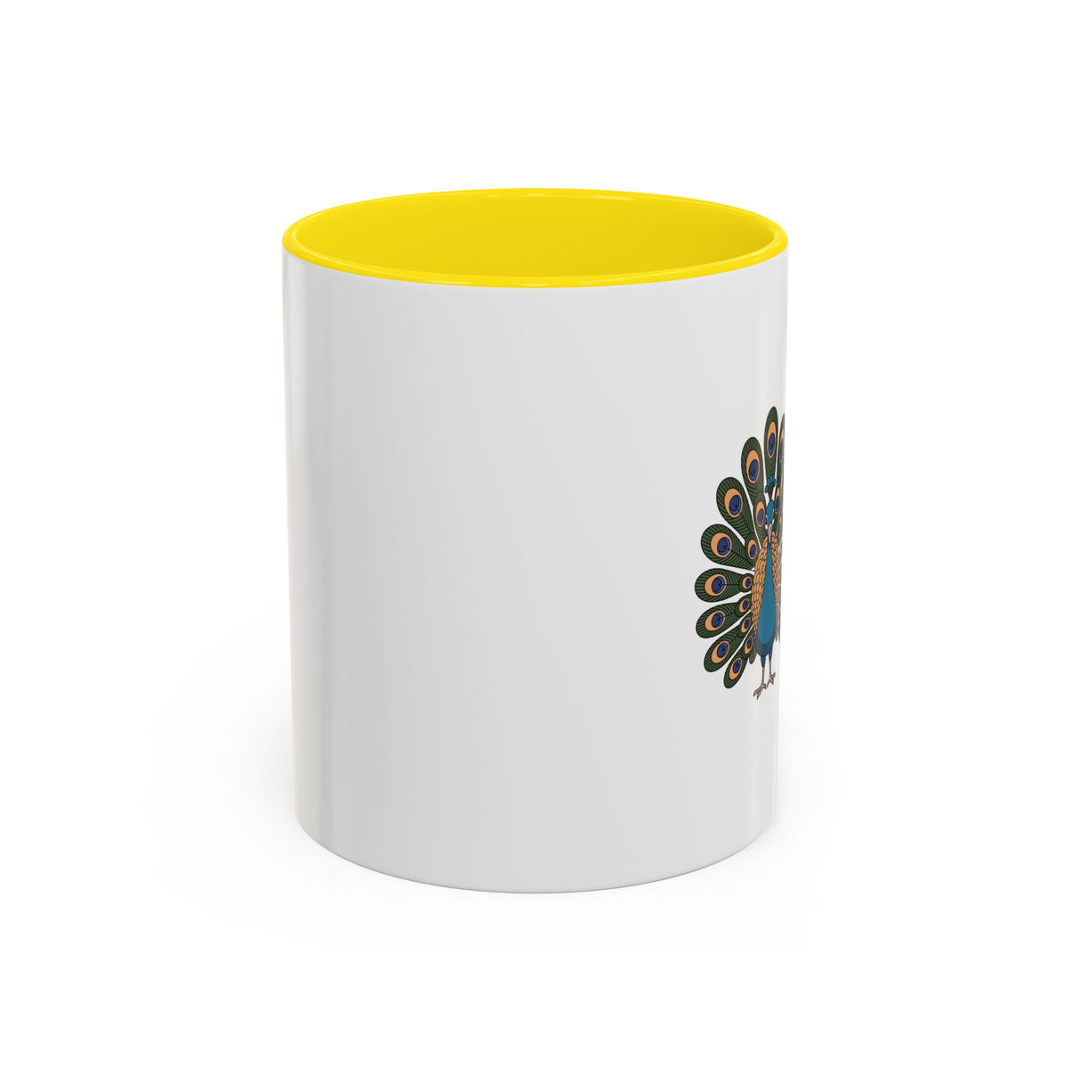 Cute Peacock Mug, Fanned Feather Peacock Coffee Cup, Bird Lover Gift, Cartoon Peacock Ceramic Mug, Colorful Feather Pattern Mug