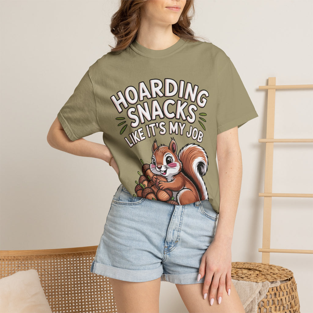 Funny Squirrel Shirt, Hoarding Snacks Like It's My Job T-Shirt, Cute Acorn Squirrel Gift, Snack Lover Tee