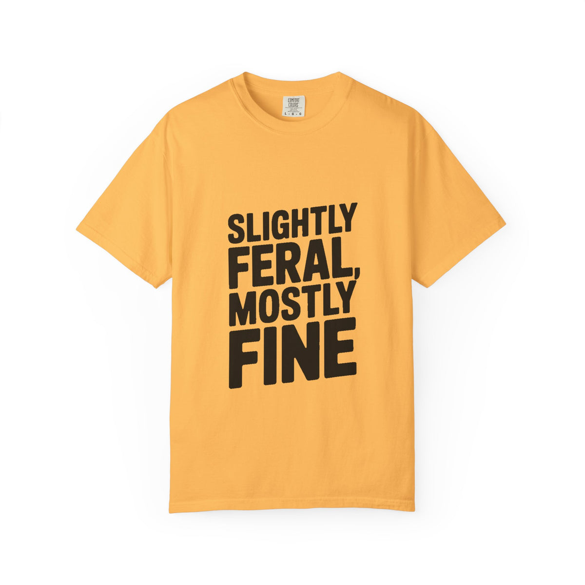 Slightly Feral Mostly Fine Shirt, Funny Sarcastic T-Shirt, Bold Minimalist Text Tee, Funny Gift for Friend