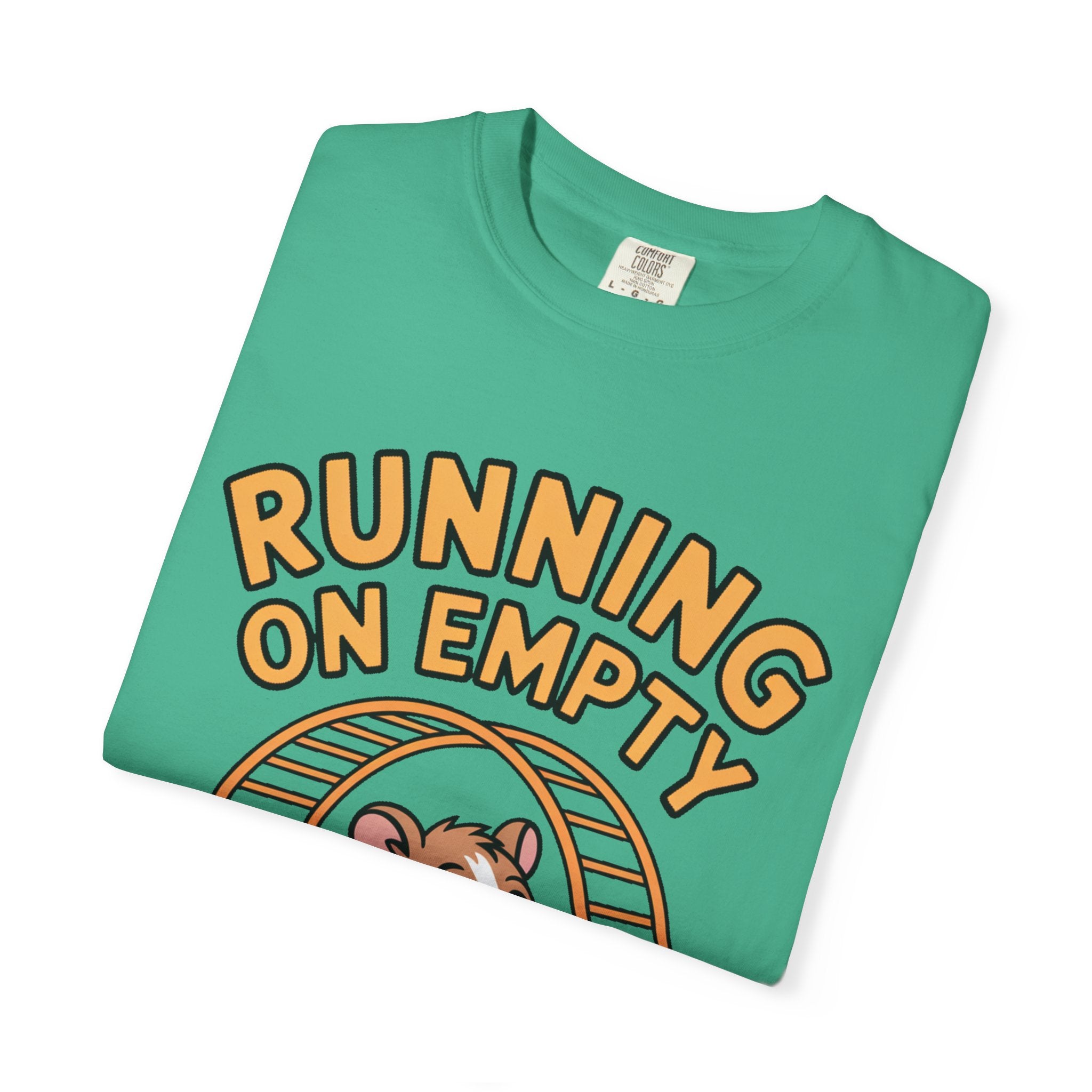 Running On Empty Hamster Shirt, Funny Tired Hamster T-Shirt, Exhausted Wheel Runner Tee, Funny Gift for Tired Friend