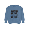 Cooking Wine Still Counts Sweatshirt, Funny Wine Lover Crewneck, Embroidered Kitchen Humor Sweatshirt, Gift for Wine Drinkers
