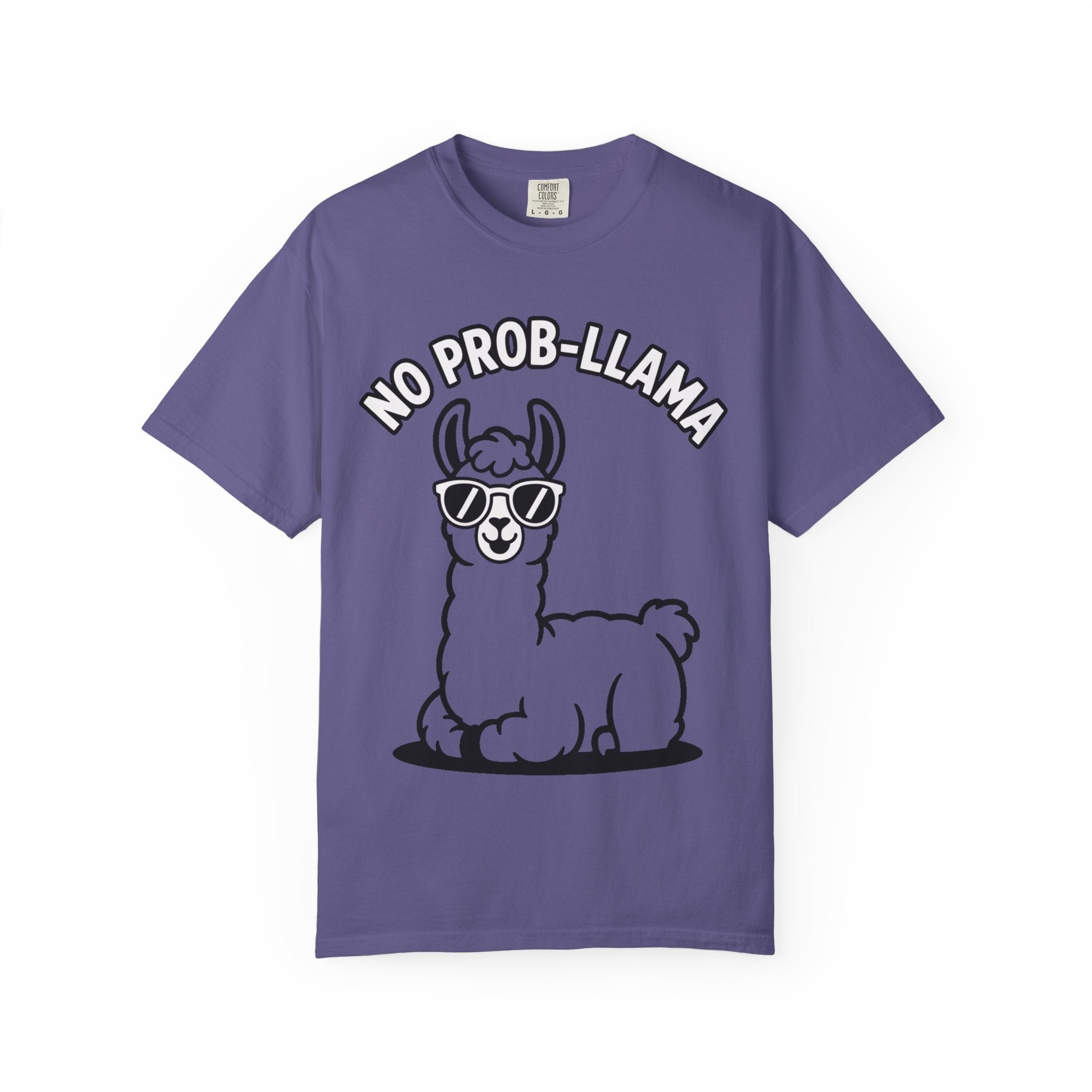 No Prob Llama Shirt, Funny Llama T-Shirt, Cute Llama Sunglasses Tee, Llama Lover Gift, Garment Dyed Unisex Shirt