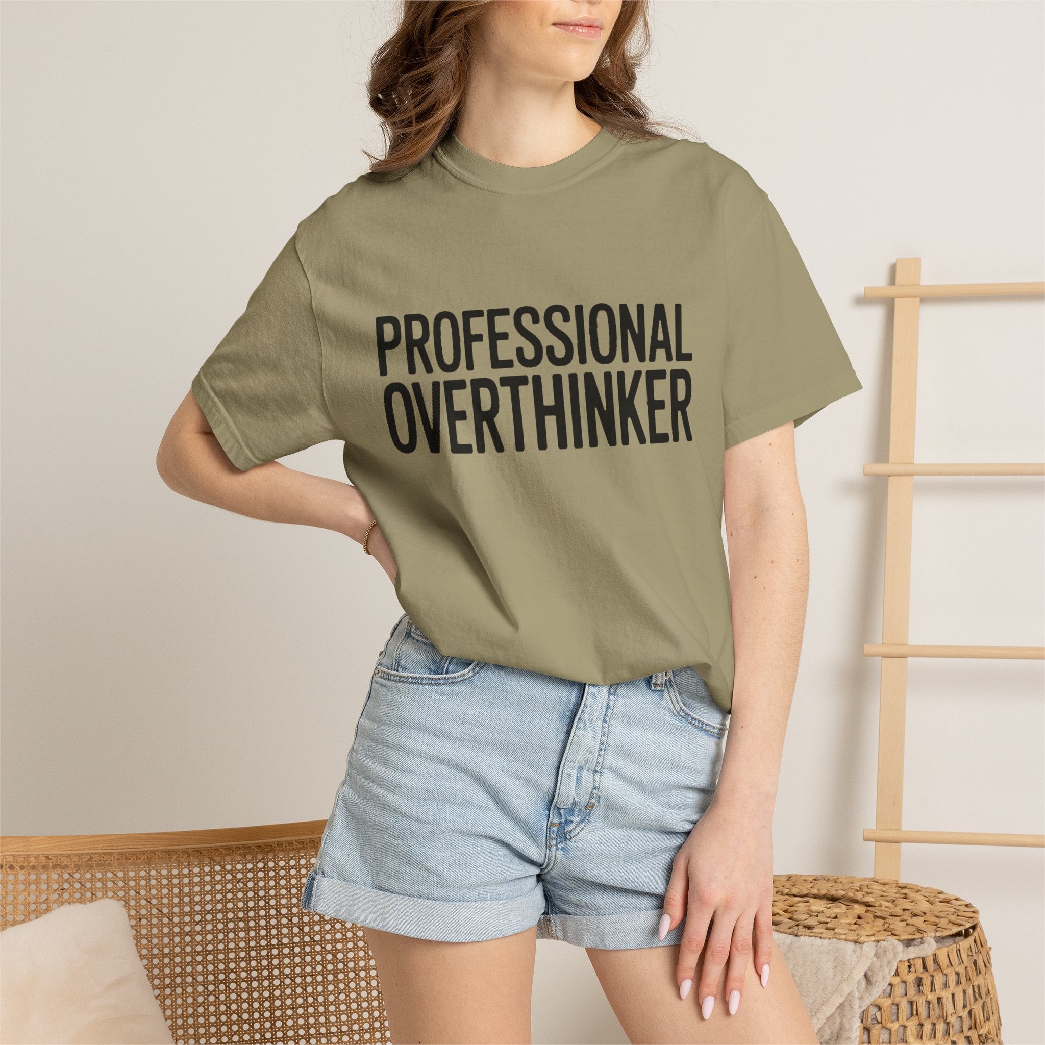 Professional Overthinker Shirt, Funny Sarcastic T-Shirt, Bold Typography Tee, Anxiety Humor Shirt, Gift for Overthinkers