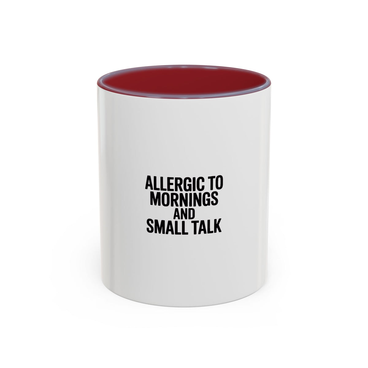 Allergic To Mornings And Small Talk Mug, Funny Sarcastic Coffee Mug, Introvert Gift, Bold Typography Coffee Cup, Anti-Morning Person Gift