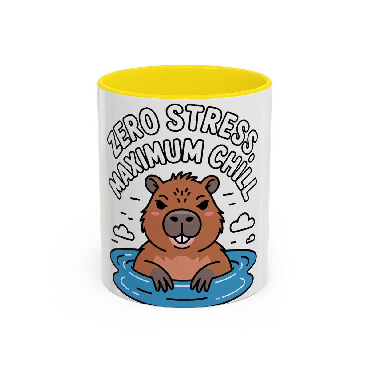 Zero Stress Capybara Mug, Funny Chill Capybara Coffee Cup, Cute Hot Spring Animal Gift, Zero Stress Maximum Chill Mug