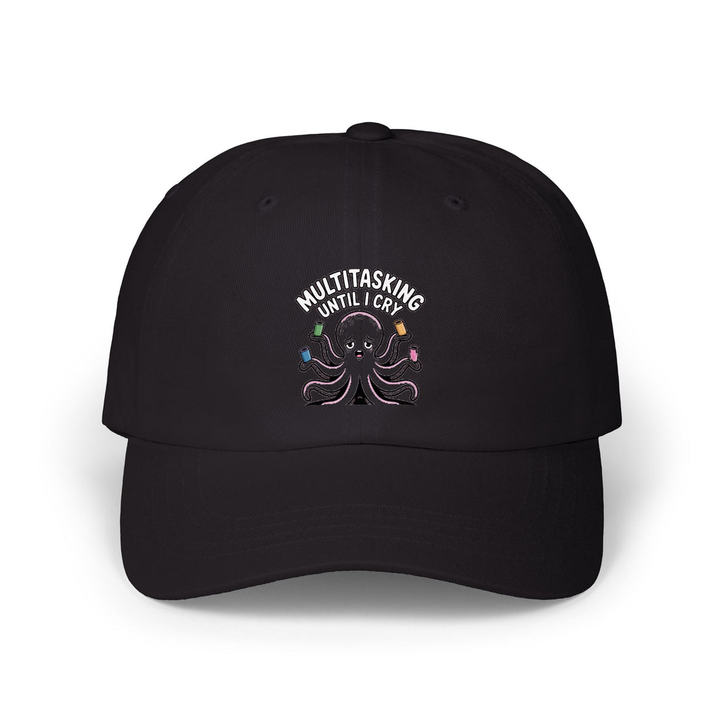 Multitasking Octopus Dad Hat, Funny Stressed Octopus Embroidered Cap, Cute Sarcastic Hat Gift for Busy Moms and Dads