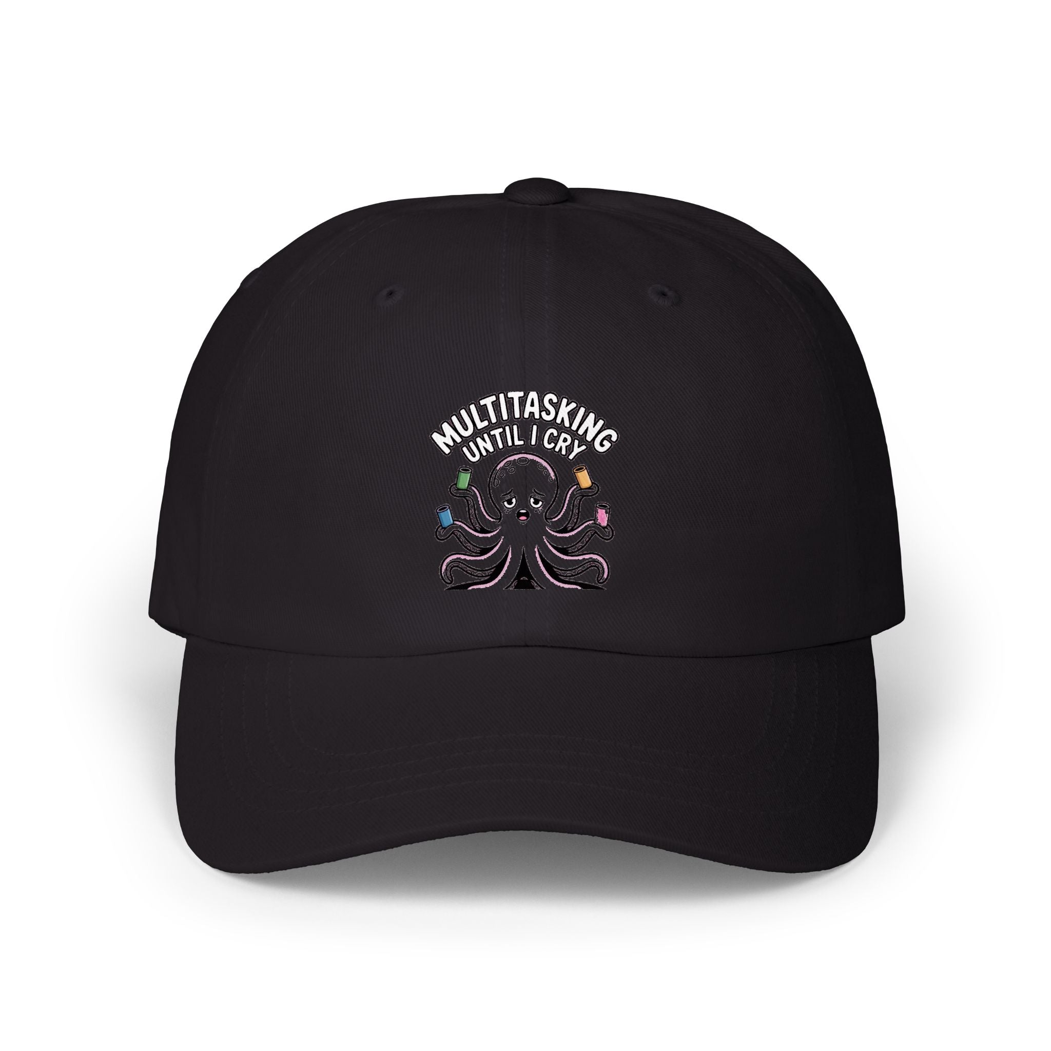 Multitasking Octopus Dad Hat, Funny Stressed Octopus Embroidered Cap, Cute Sarcastic Hat Gift for Busy Moms and Dads