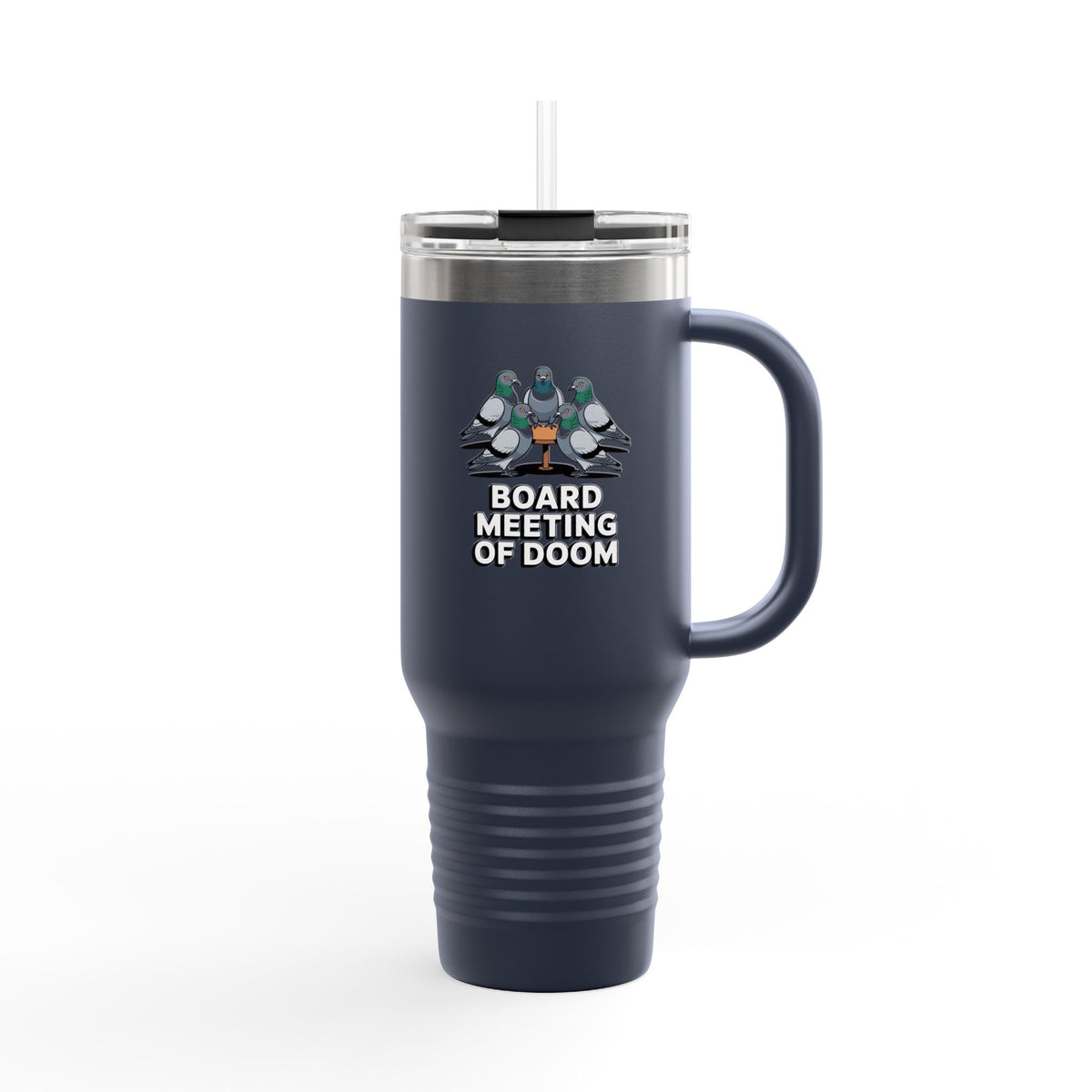Funny Pigeon Travel Mug, Board Meeting Of Doom Tumbler, Office Humor Gift, 40oz Bird Lover Tumbler, Funny Coworker Gift