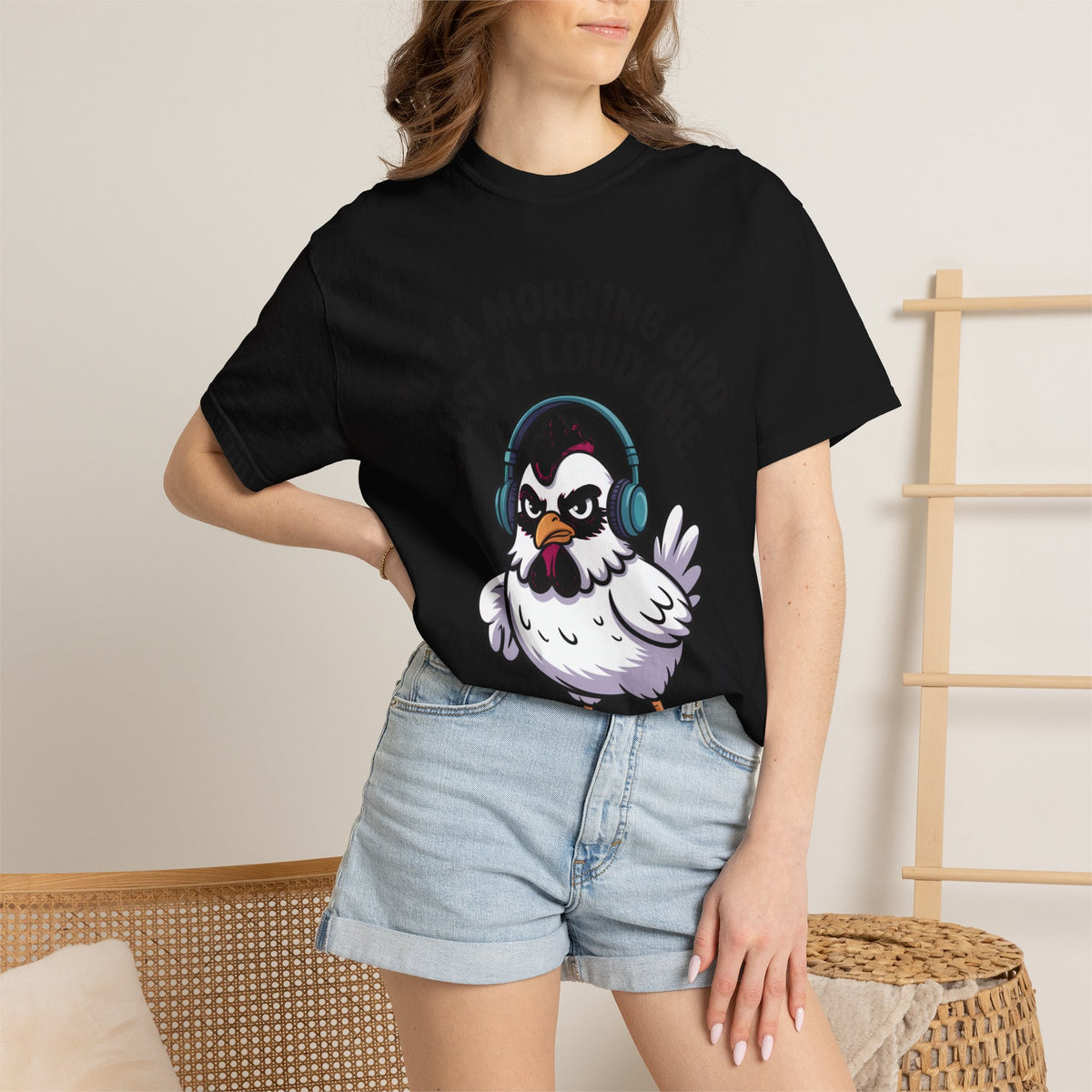 Not A Morning Bird Chicken Shirt, Funny Grumpy Chicken T-Shirt, Sarcastic Bird Lover Gift, Loud Chicken Graphic Tee