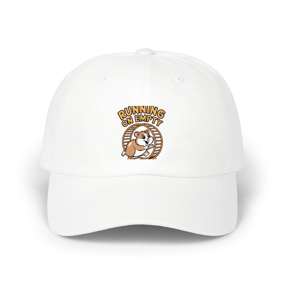 Running On Empty Hamster Dad Cap, Funny Tired Hamster Hat, Cute Wheel Hamster Embroidered Cap, Sarcastic Gift for Him or Her
