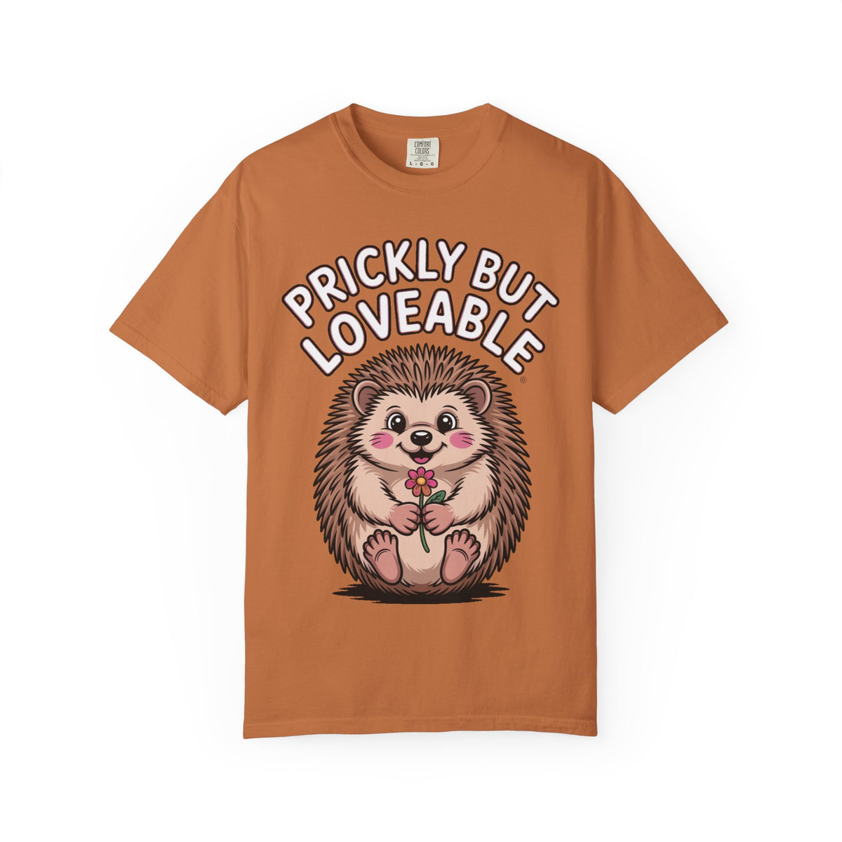 Prickly But Loveable Hedgehog Shirt, Cute Cartoon Hedgehog T-Shirt, Funny Animal Lover Gift, Flower Hedgehog Tee