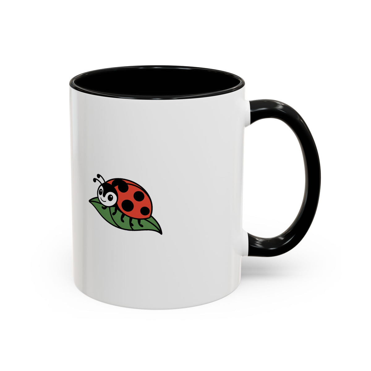 Ladybug On A Leaf Mug, Cute Ladybug Ceramic Mug, Nature Lover Gift, Cottagecore Coffee Cup, Insect Lover Gift Mug