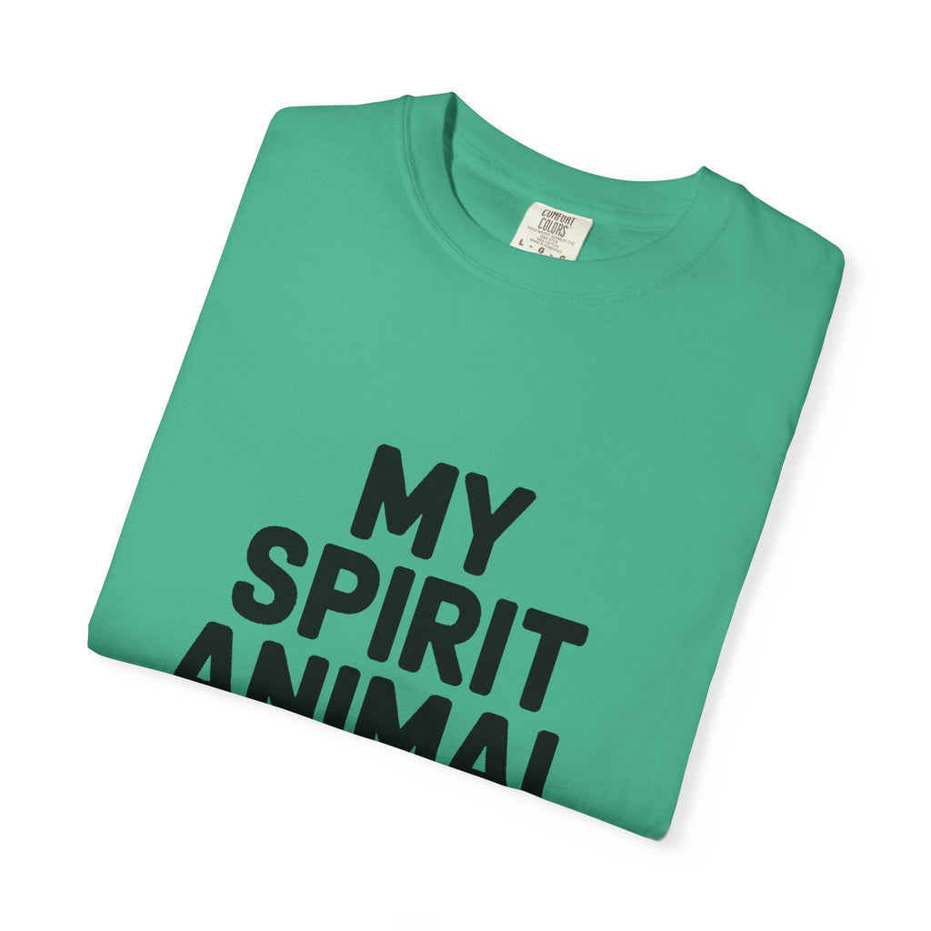 My Spirit Animal Is A Nap T-Shirt, Funny Nap Lover Shirt, Lazy Day Sarcastic Tee, Nap Queen King Gift, Garment Dyed Unisex Tee