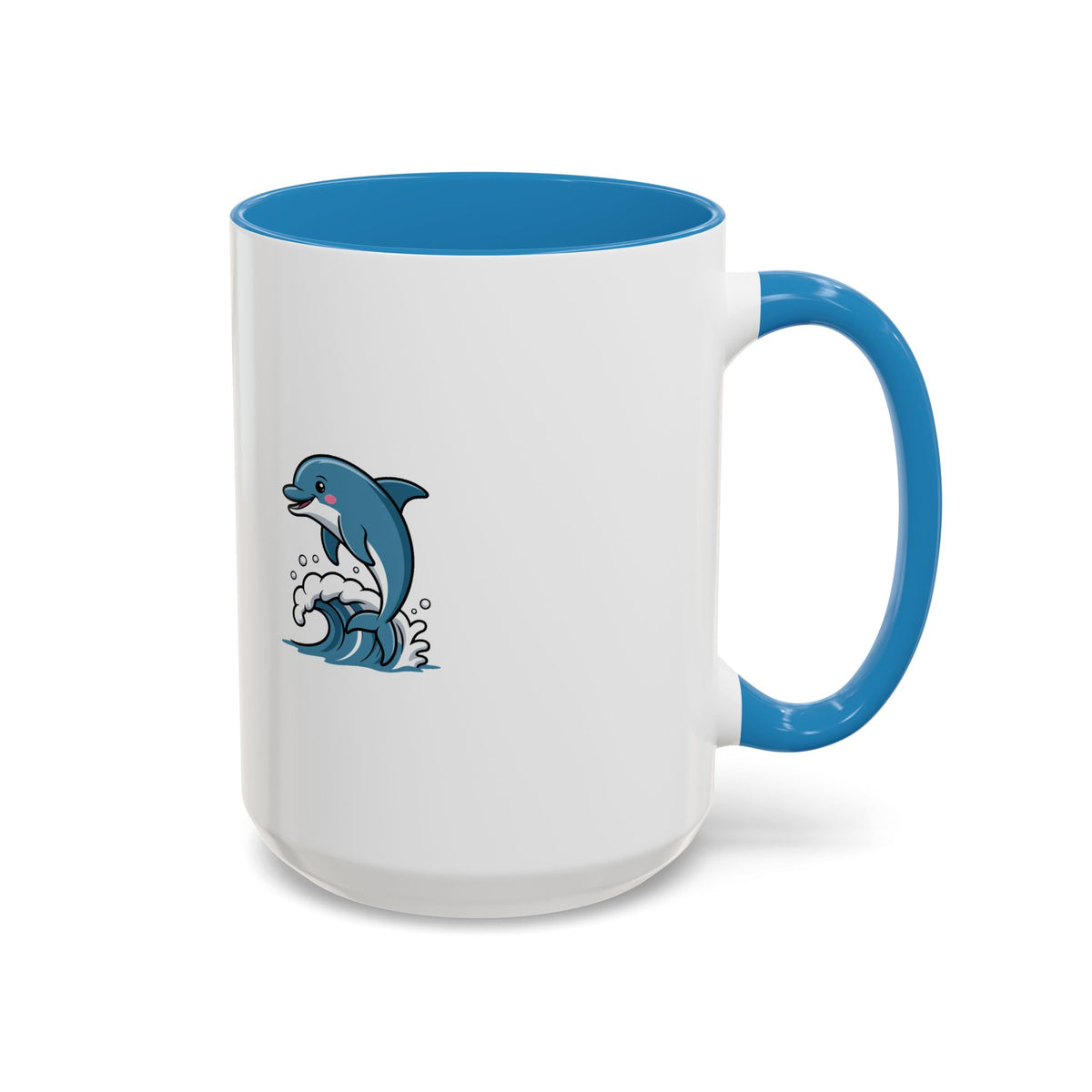 Cute Dolphin Mug, Jumping Dolphin Wave Coffee Mug, Ocean Lover Gift, Cartoon Dolphin Ceramic Cup, Beach Animal Lover Present