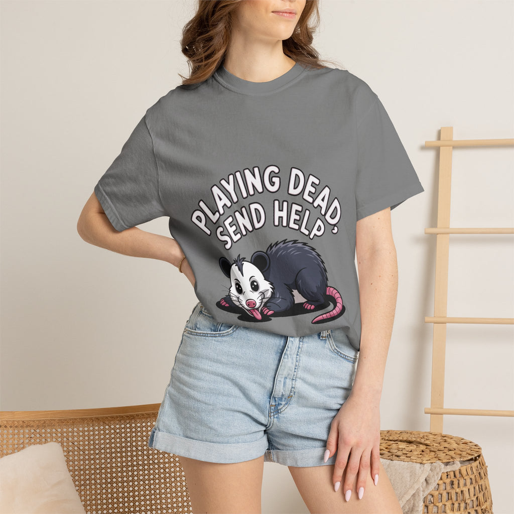Funny Opossum Shirt, Playing Dead Send Help T-Shirt, Cute Possum Lover Gift, Sarcastic Animal Tee
