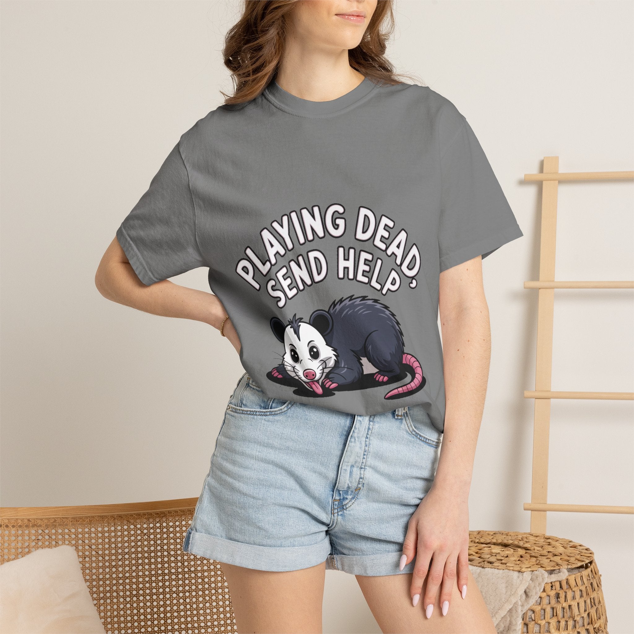 Funny Opossum Shirt, Playing Dead Send Help T-Shirt, Cute Possum Lover Gift, Sarcastic Animal Tee