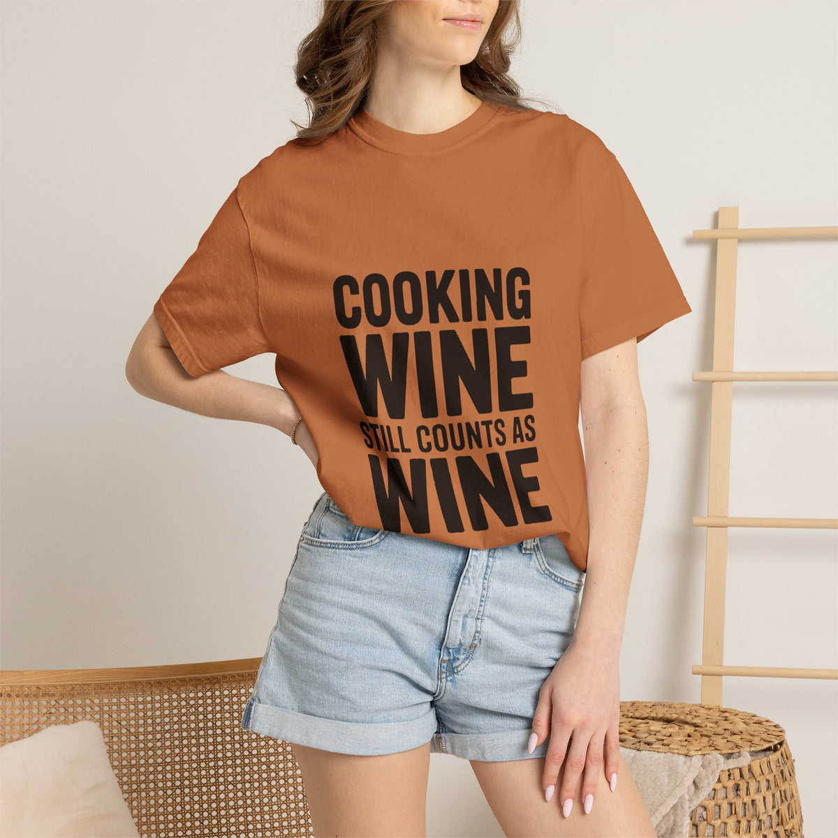 Cooking Wine Still Counts Shirt, Funny Wine Lover T-Shirt, Sarcastic Kitchen Quote Tee, Gift for Wine Drinkers