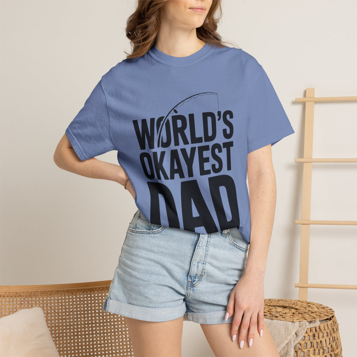 World's Okayest Dad Shirt, Funny Fishing Dad T-Shirt, Fathers Day Gift, Funny Dad Gift From Kids, Sarcastic Dad Tee