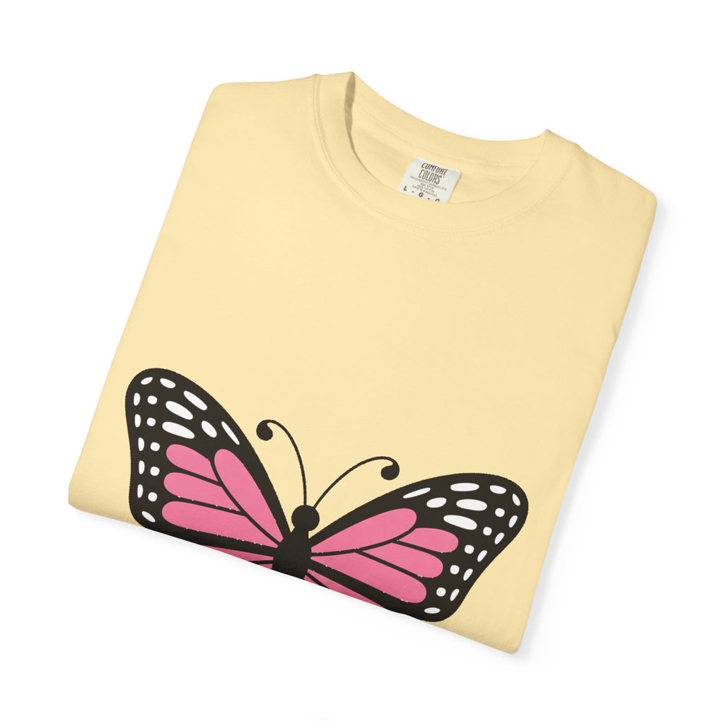 Butterfly T-Shirt, Cute Detailed Butterfly Graphic Tee, Nature Lover Gift, Embroidery-Style Butterfly Shirt, Garment-Dyed Unisex Tee