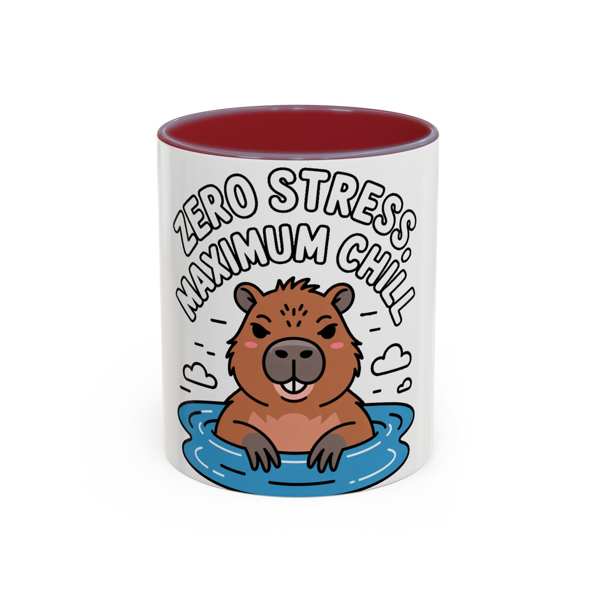 Zero Stress Capybara Mug, Funny Chill Capybara Coffee Cup, Cute Hot Spring Animal Gift, Zero Stress Maximum Chill Mug