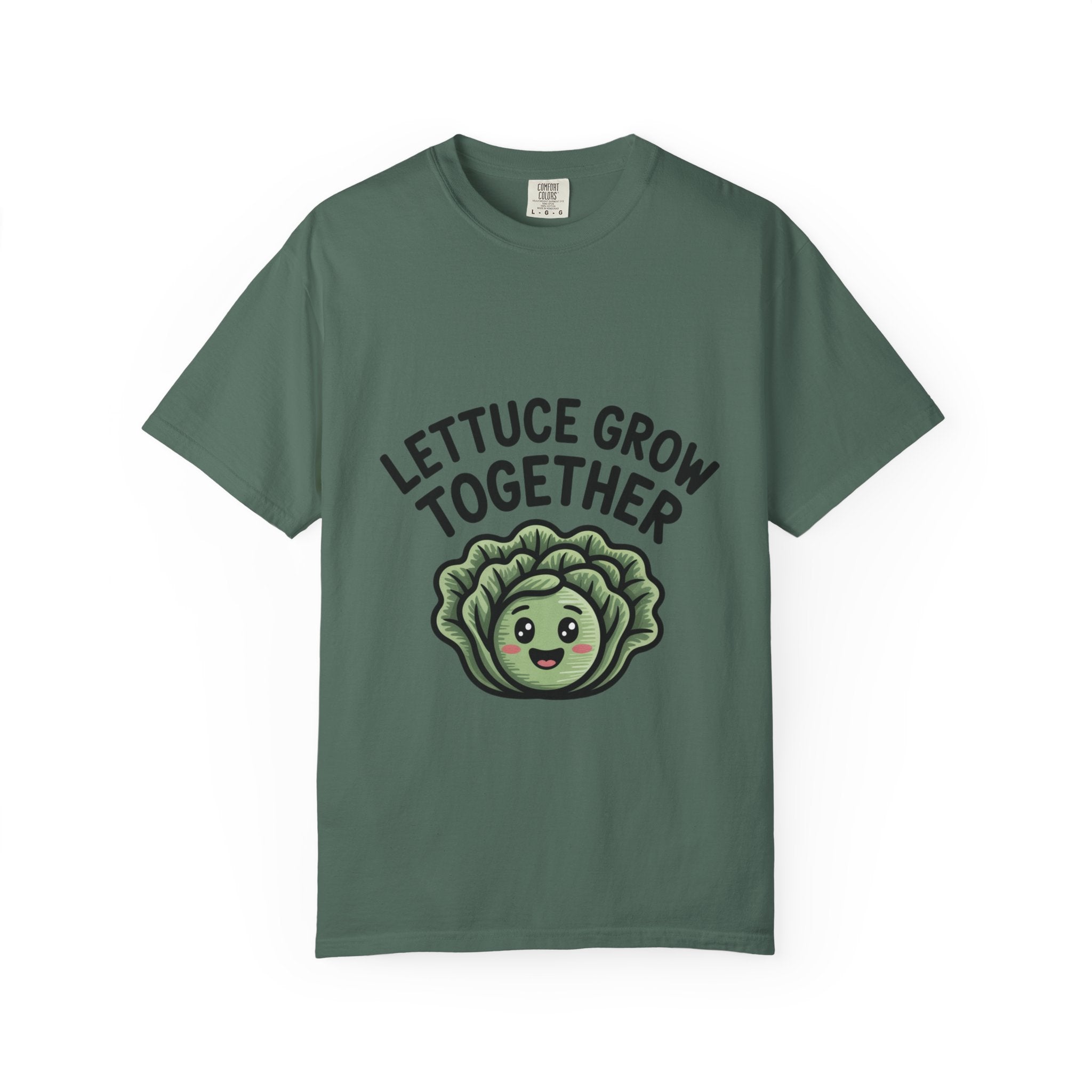 Lettuce Grow Together Shirt, Funny Vegetable Pun T-Shirt, Cute Cartoon Lettuce Tee, Gardener Gift, Plant Lover Shirt