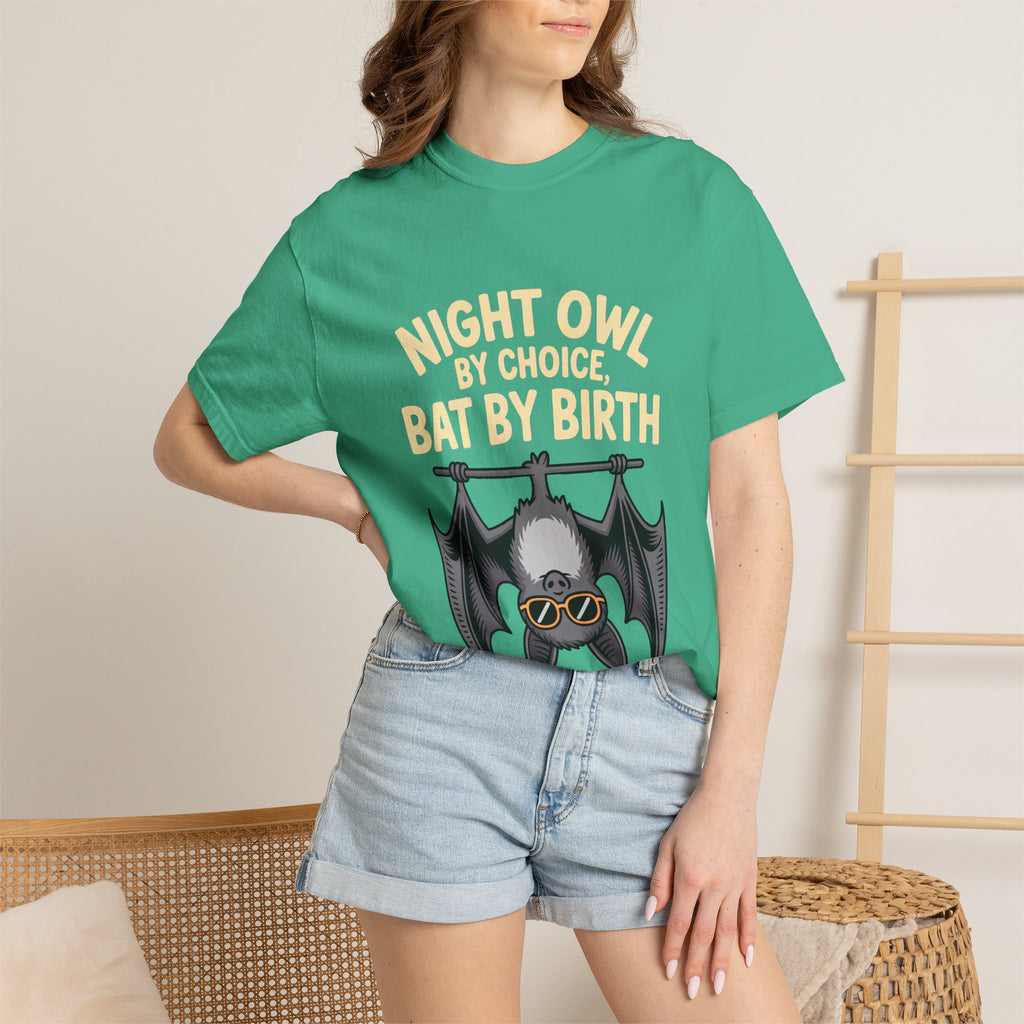 Night Owl By Choice Bat Shirt, Funny Bat T-Shirt, Cute Bat Wearing Sunglasses Tee, Halloween Gift for Night Owls