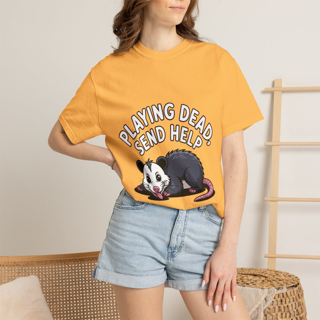 Funny Opossum Shirt, Playing Dead Send Help T-Shirt, Cute Possum Lover Gift, Sarcastic Animal Tee