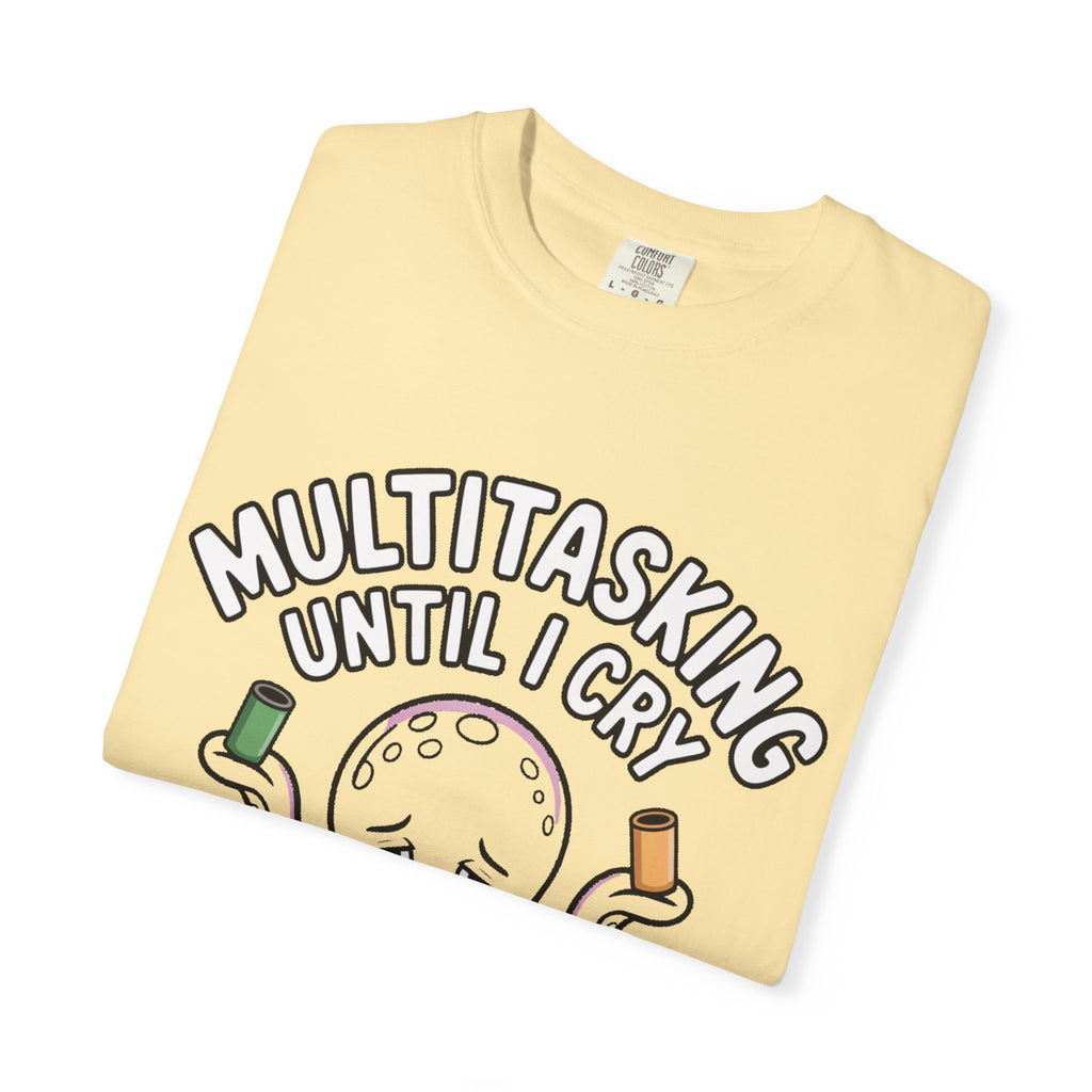 Multitasking Octopus Shirt, Funny Stressed Octopus T-Shirt, Multitasking Until I Cry Tee, Cute Cartoon Octopus Gift