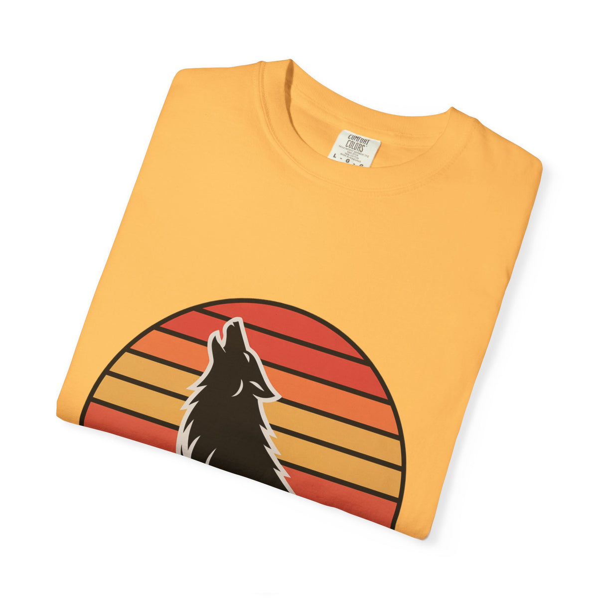 Retro Sunset Wolf Badge T-Shirt