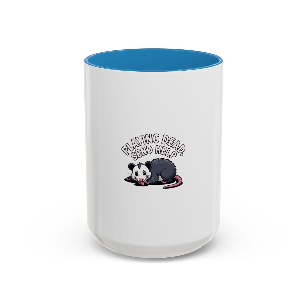 Funny Opossum Mug, Playing Dead Send Help Coffee Mug, Cute Cartoon Possum Gift, Sarcastic Animal Lover Mug