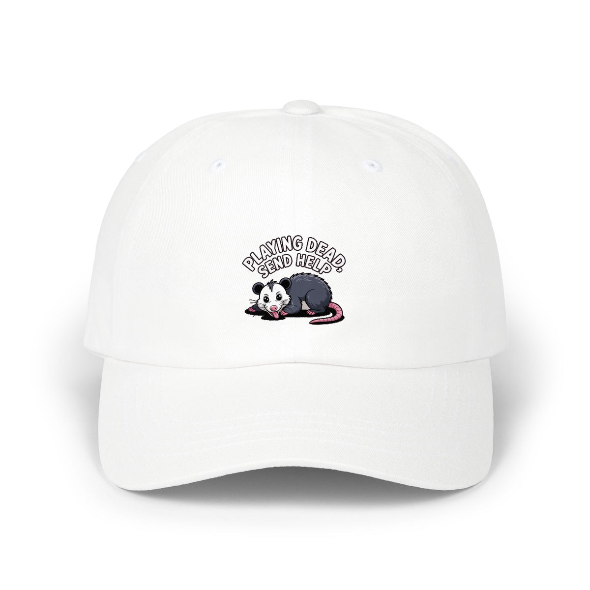 Funny Opossum Dad Hat, Playing Dead Send Help Cap, Cute Possum Embroidered Patch Style Hat, Funny Animal Gift