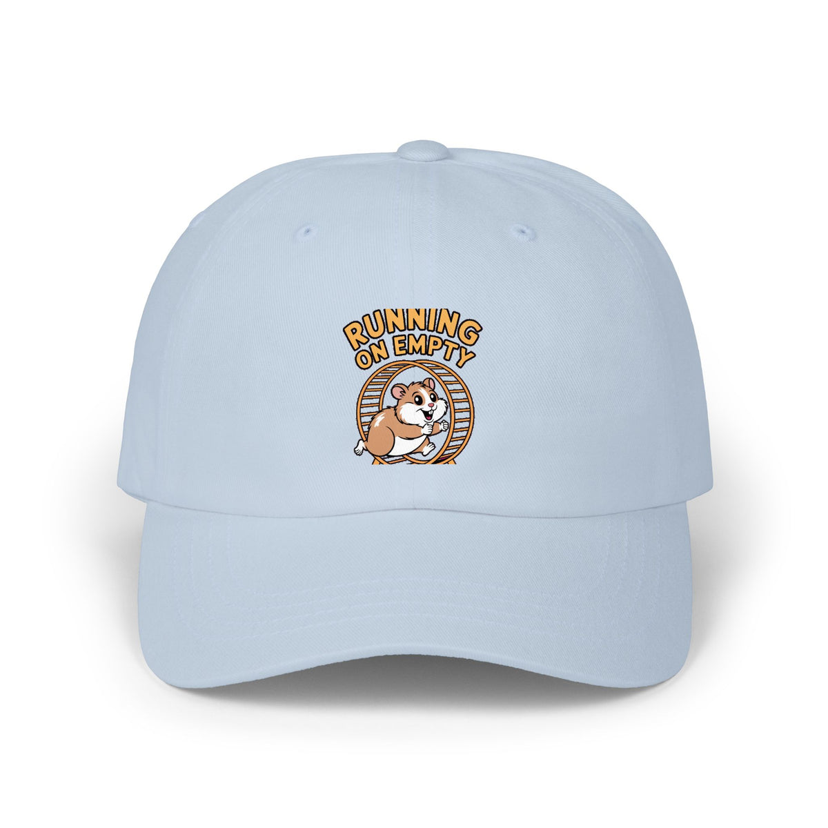 Running On Empty Hamster Dad Cap, Funny Tired Hamster Hat, Cute Wheel Hamster Embroidered Cap, Sarcastic Gift for Him or Her