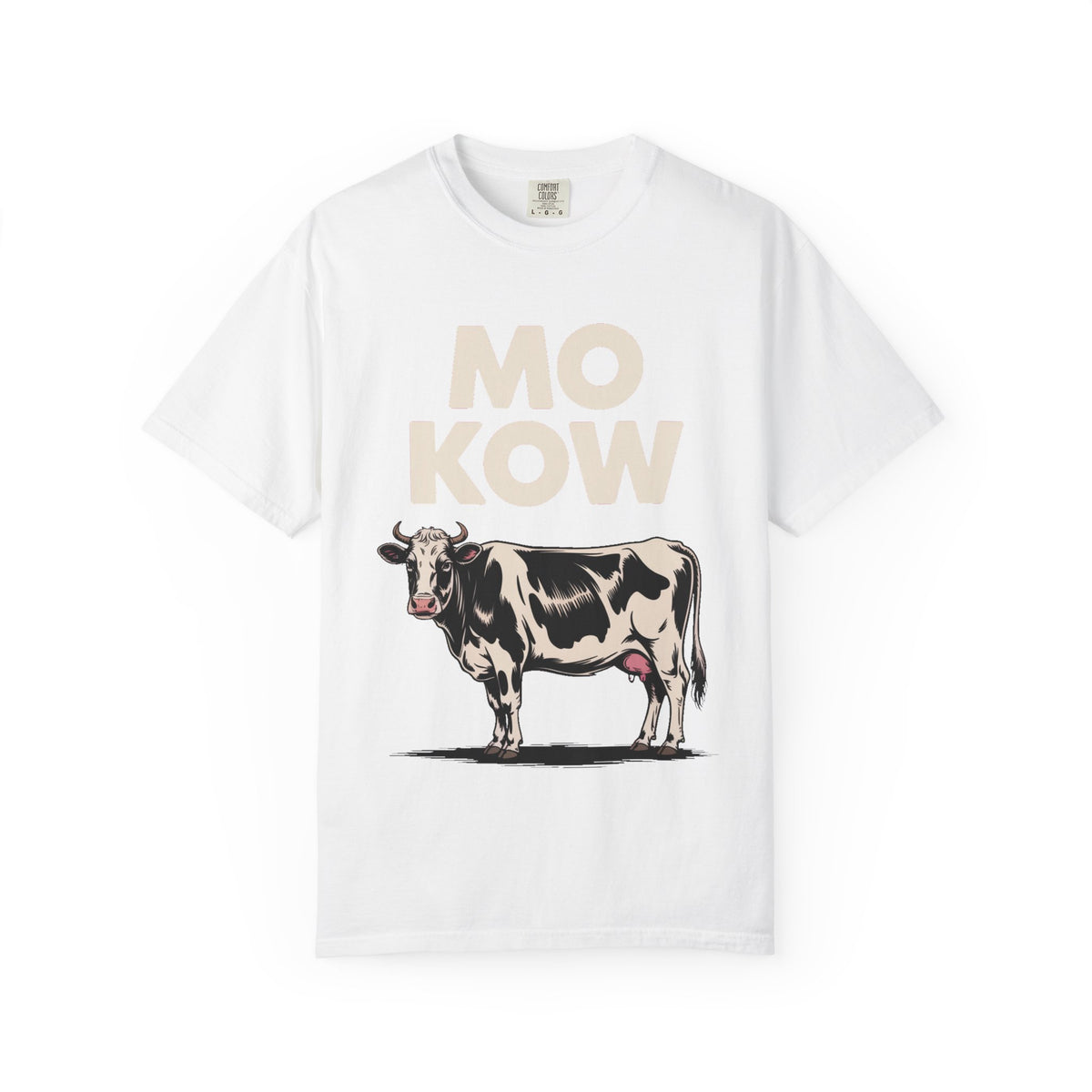 Mo Kow Funny Cow Shirt, Absurd Meme T-Shirt, Deadpan Farm Animal Tee, Weird Cow Lover Gift, Funny Misspelled Label Shirt