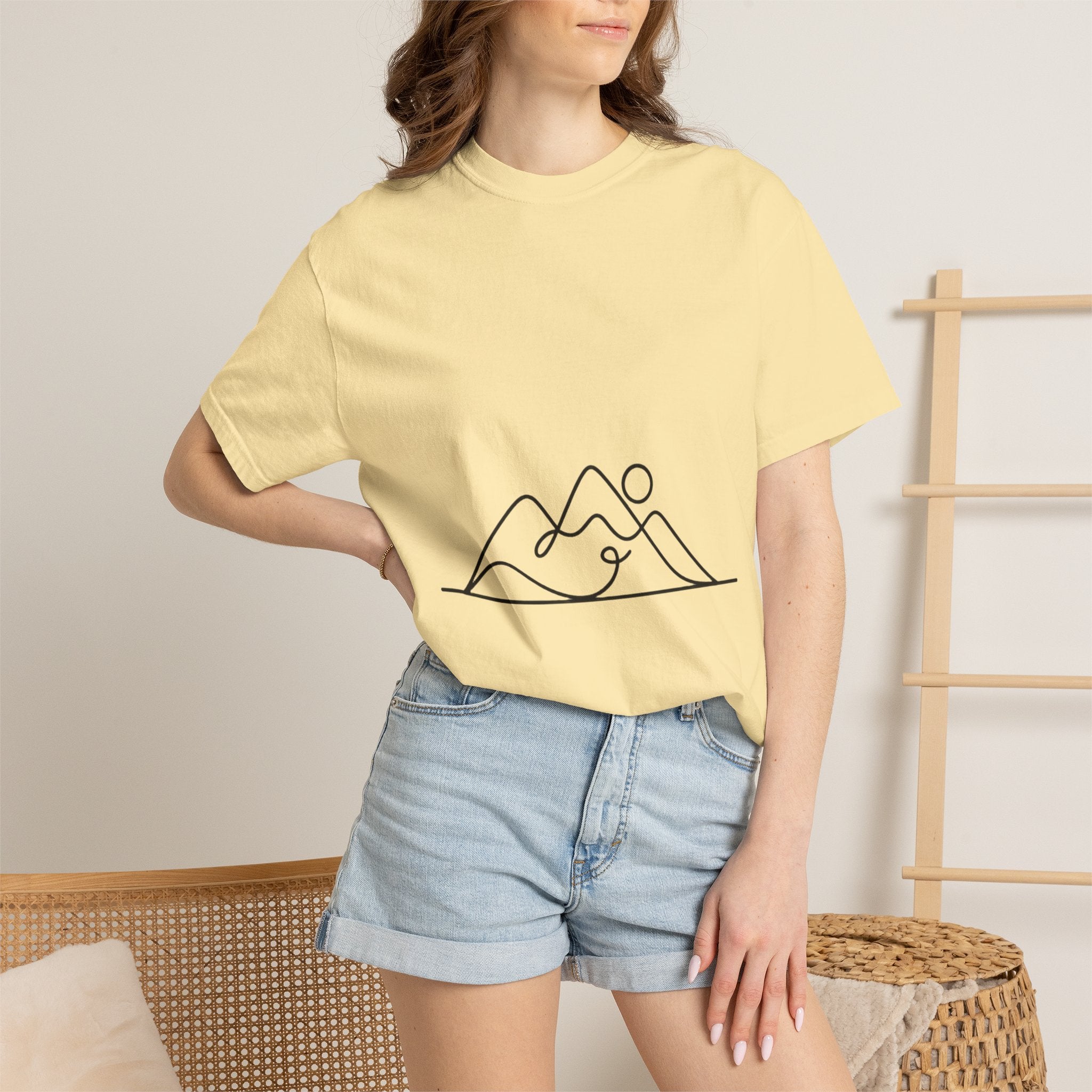 Line Art Mountain Range T-Shirt