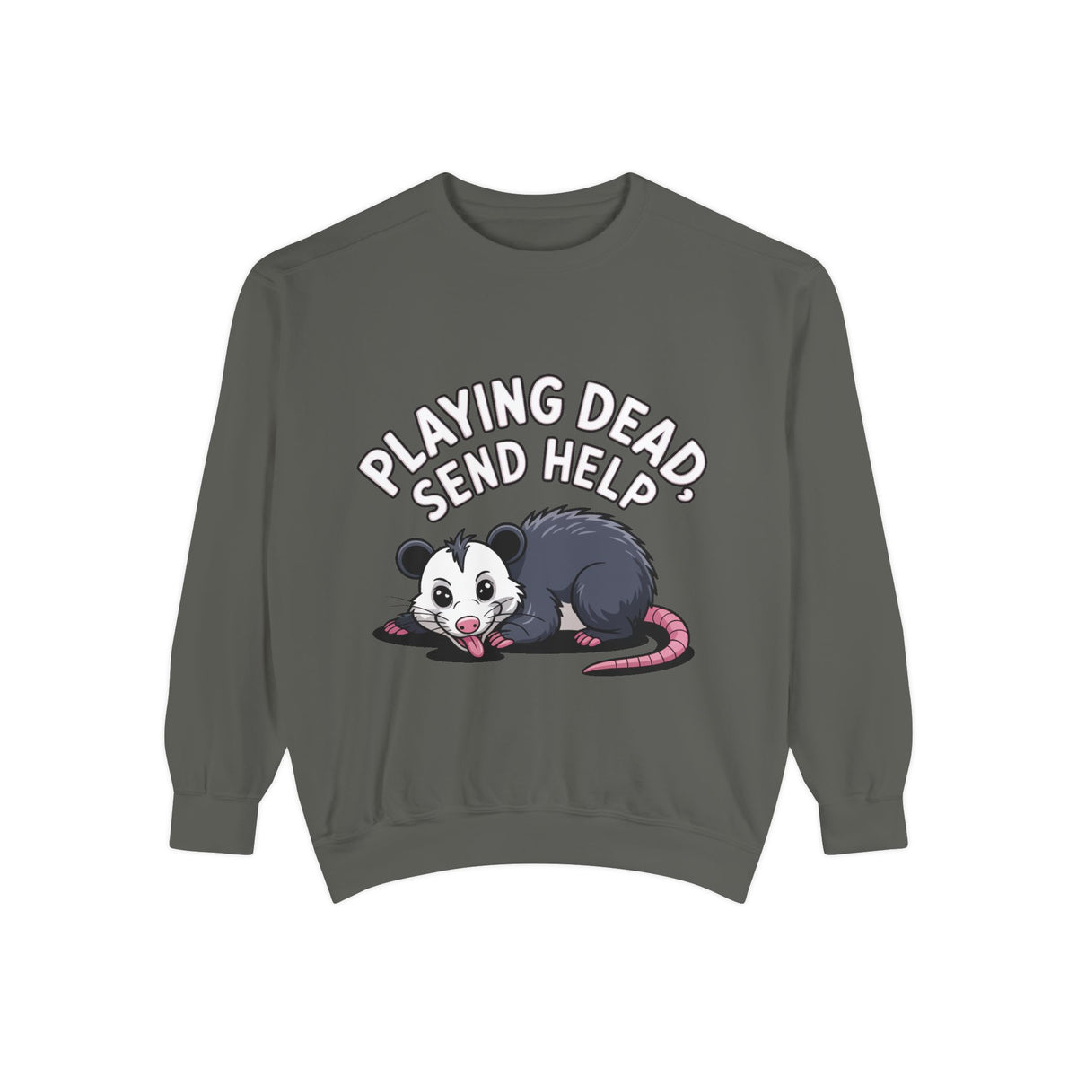 Funny Opossum Sweatshirt, Playing Dead Send Help Crewneck, Cute Possum Lover Gift, Funny Animal Sweatshirt for Introverts