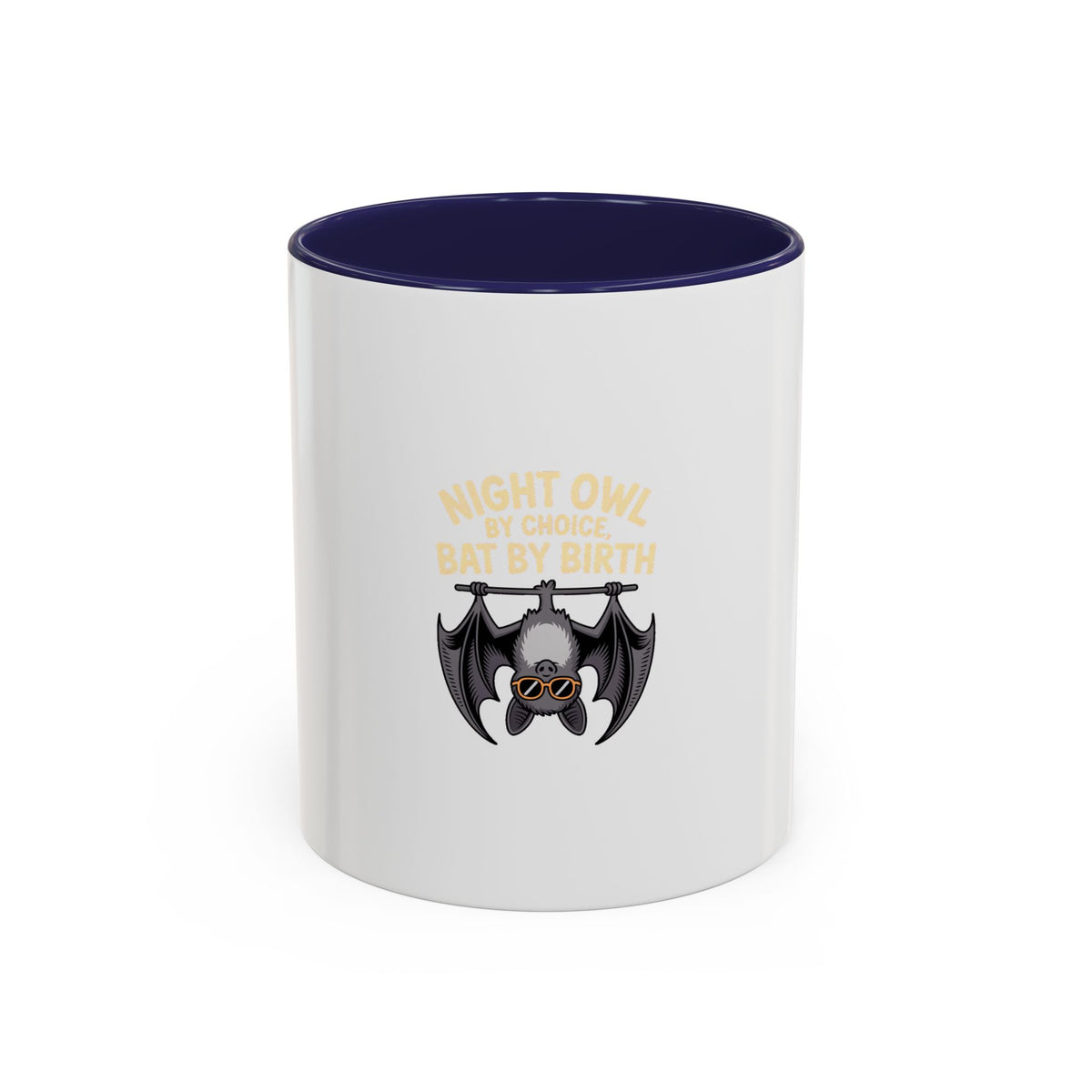 Night Owl By Choice Bat Mug, Funny Bat Coffee Mug, Cute Cartoon Bat Lover Gift, Halloween Coffee Cup, Insomniac Night Owl Gift Mug