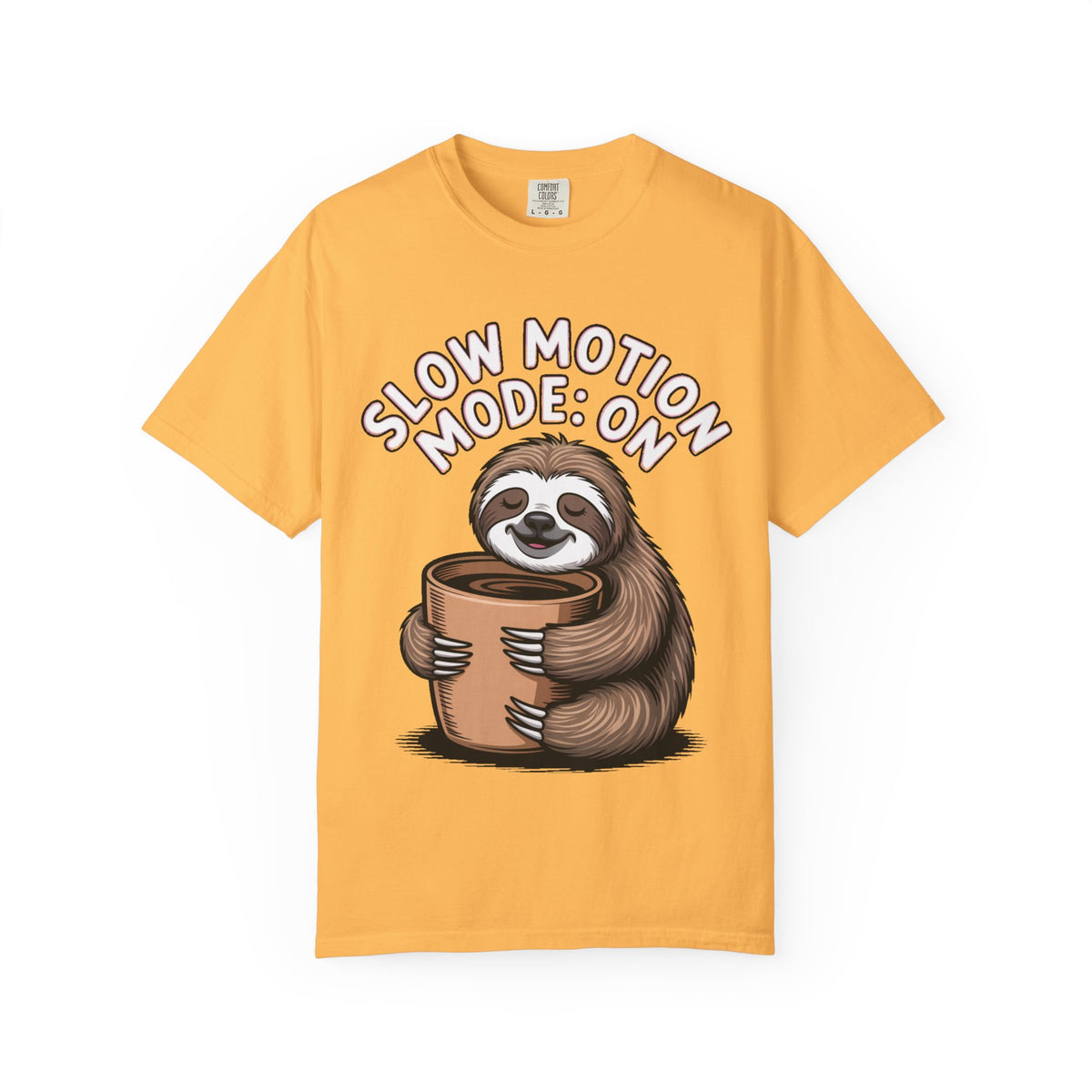 Slow Motion Sloth Shirt, Funny Coffee Lover T-Shirt, Cute Sloth Hugging Coffee Cup Tee, Sleepy Sloth Gift for Coffee Addict