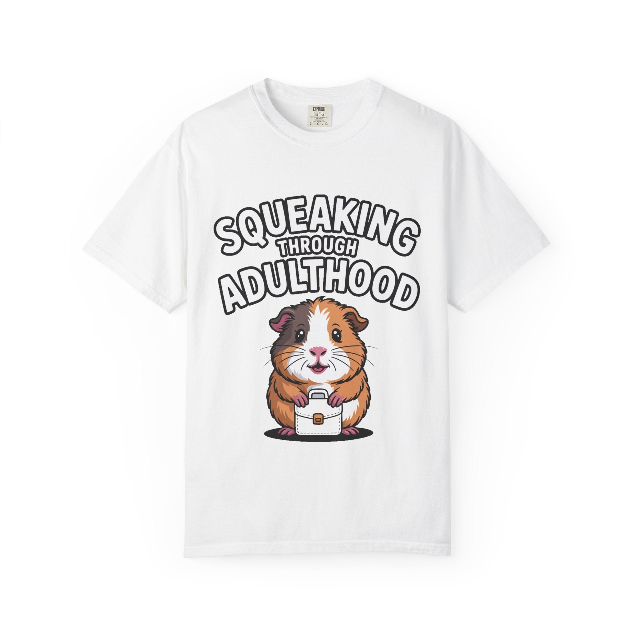 Guinea Pig Squeaking Through Adulthood Shirt, Funny Guinea Pig T-Shirt, Adulting Humor Tee, Cute Guinea Pig Lover Gift