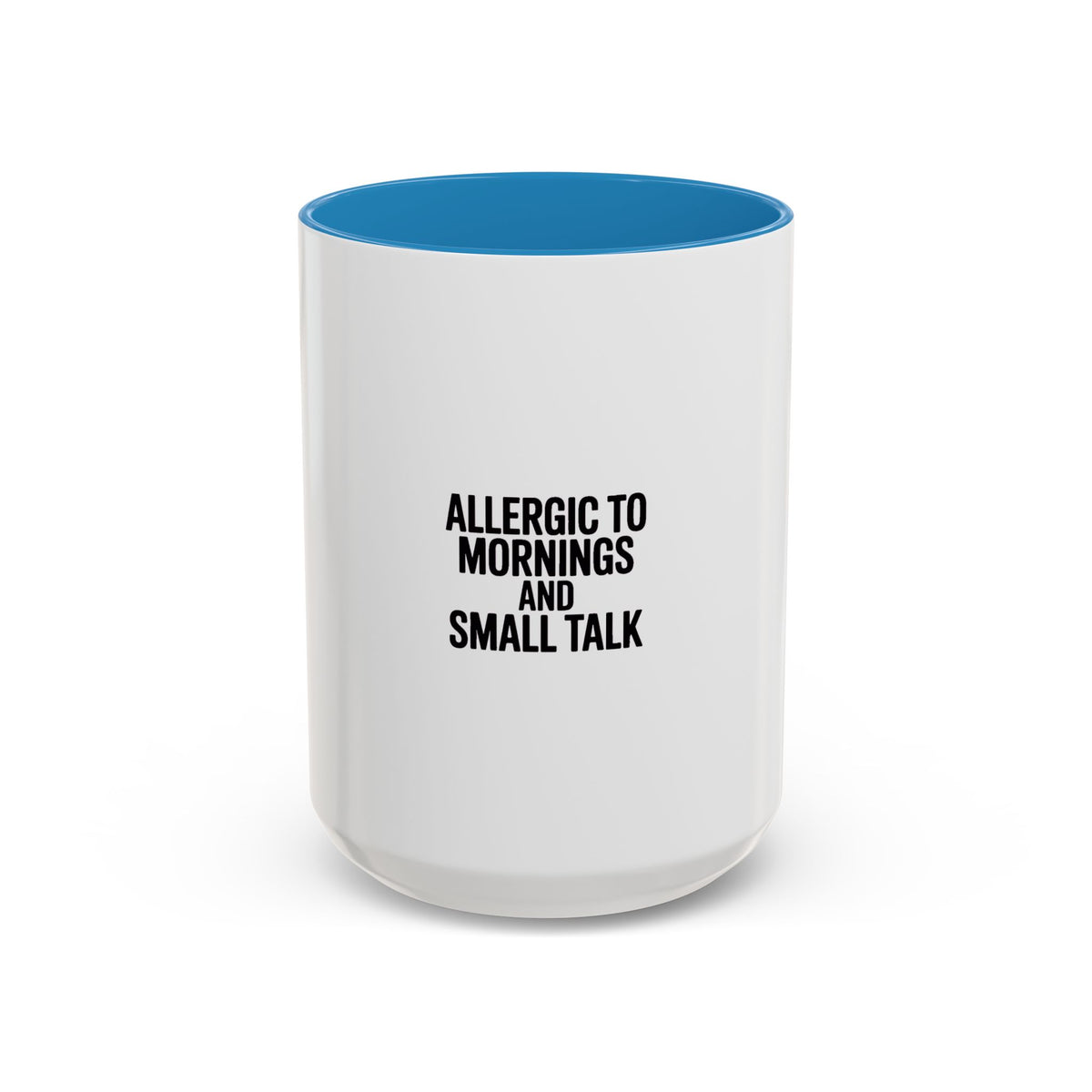 Allergic To Mornings And Small Talk Mug, Funny Sarcastic Coffee Mug, Introvert Gift, Bold Typography Coffee Cup, Anti-Morning Person Gift