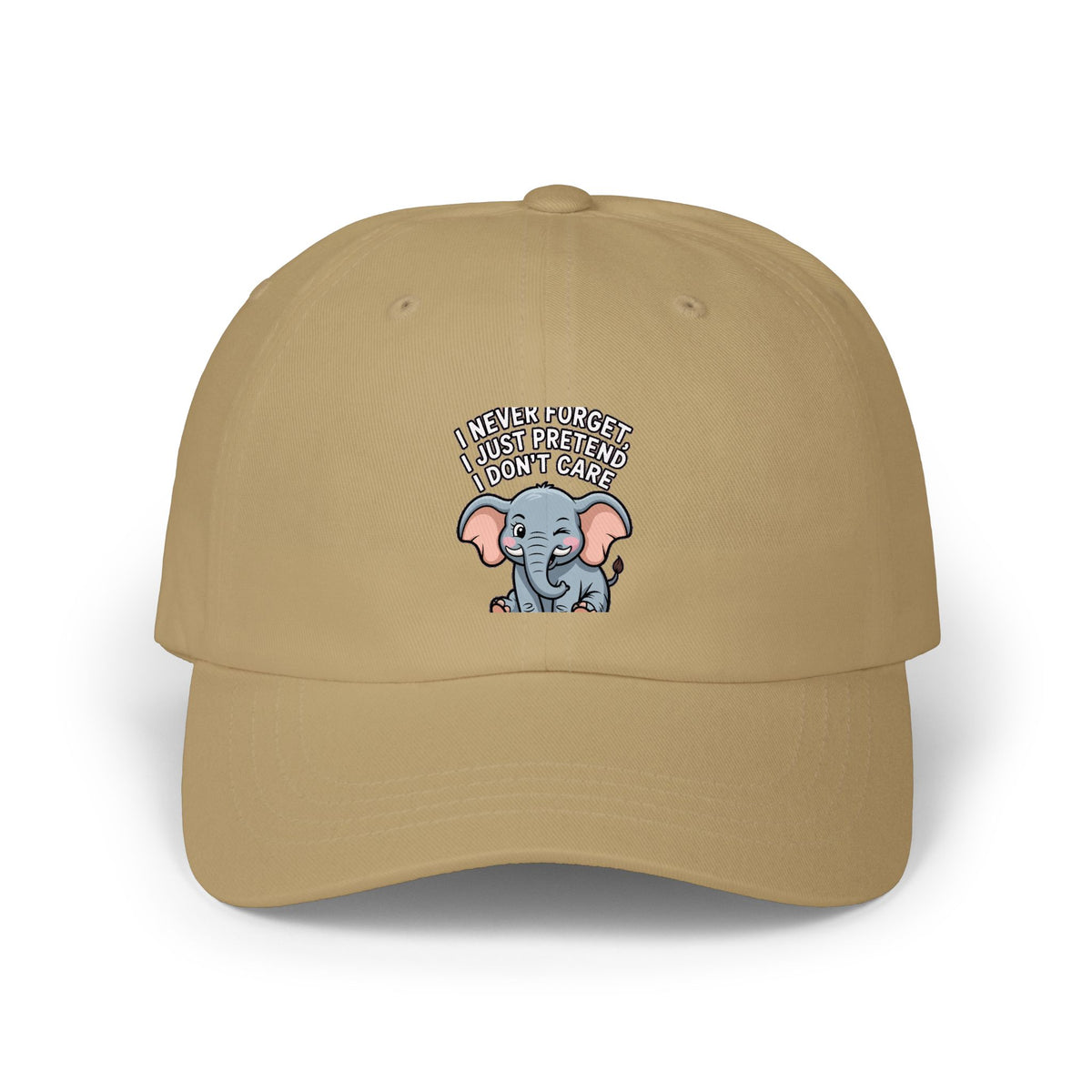 Elephant Never Forget Dad Hat, Funny Elephant Embroidered Cap, I Never Forget I Just Pretend I Don't Care Hat, Sarcastic Gift