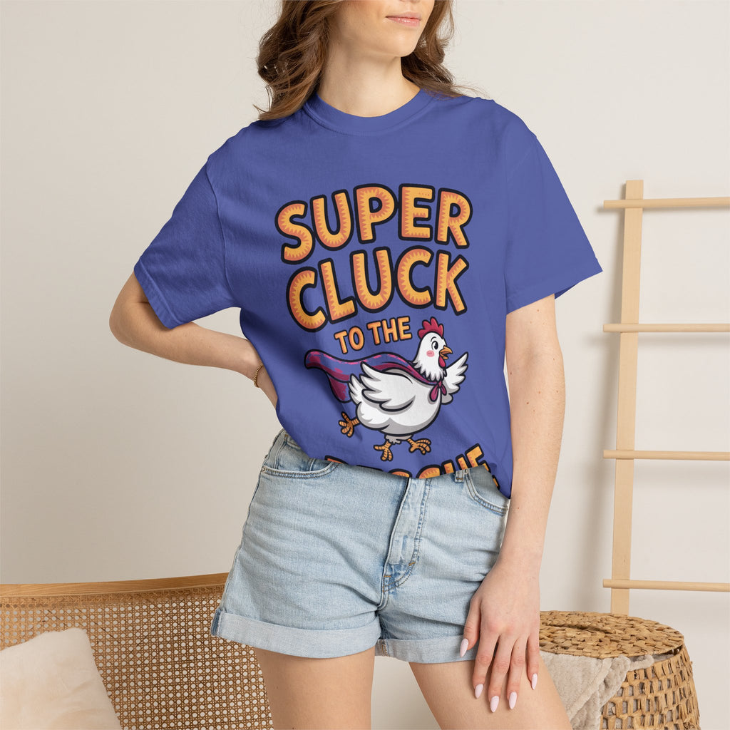 Funny Chicken Superhero Shirt, Super Cluck To The Rescue T-Shirt, Cute Cartoon Chicken Tee, Farm Animal Lover Gift