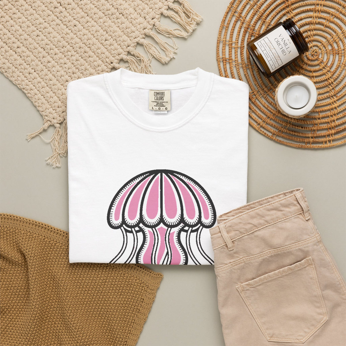 Cute Jellyfish T-Shirt, Glowing Jellyfish Graphic Tee, Ocean Lover Gift, Garment-Dyed Unisex Shirt for Beach and Aquarium Fans