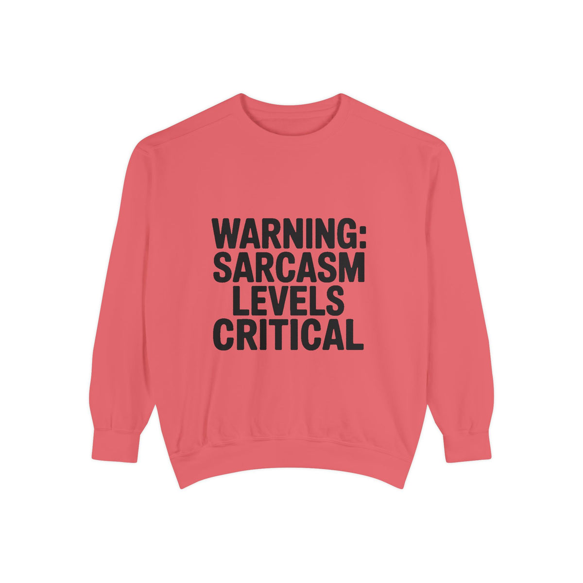 Warning Sarcasm Levels Critical Sweatshirt, Funny Embroidered Crewneck, Sarcastic Quote Pullover, Gift for Sarcastic Friend