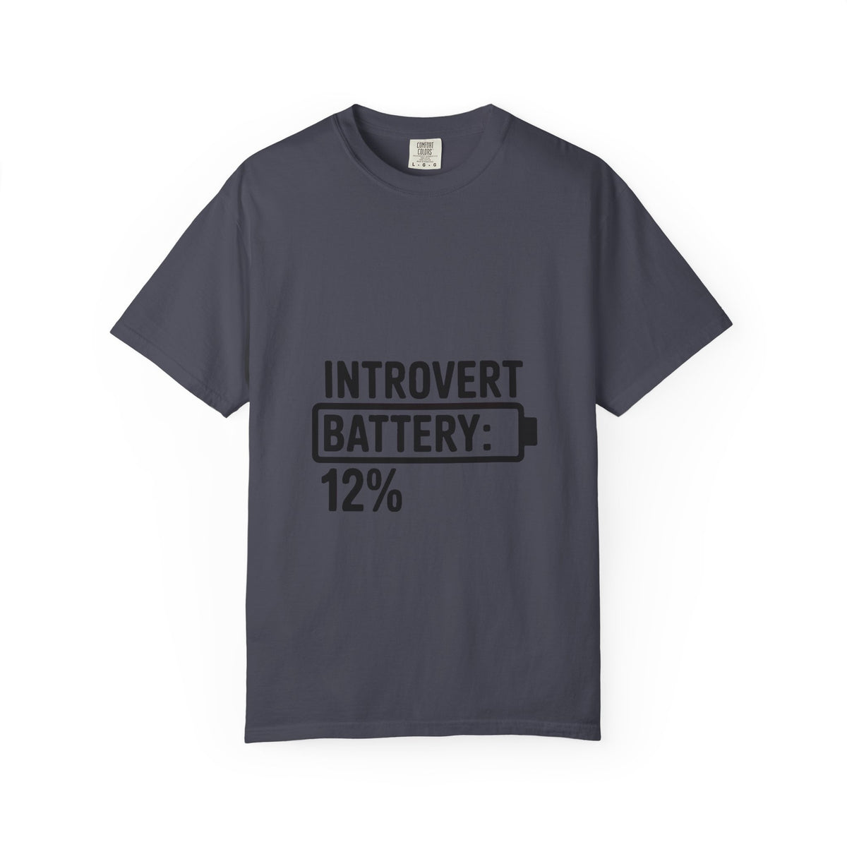 Introvert Battery Low Shirt, Funny Introvert Battery 12% Tee, Social Anxiety Humor T-Shirt, Sarcastic Gift for Introverts